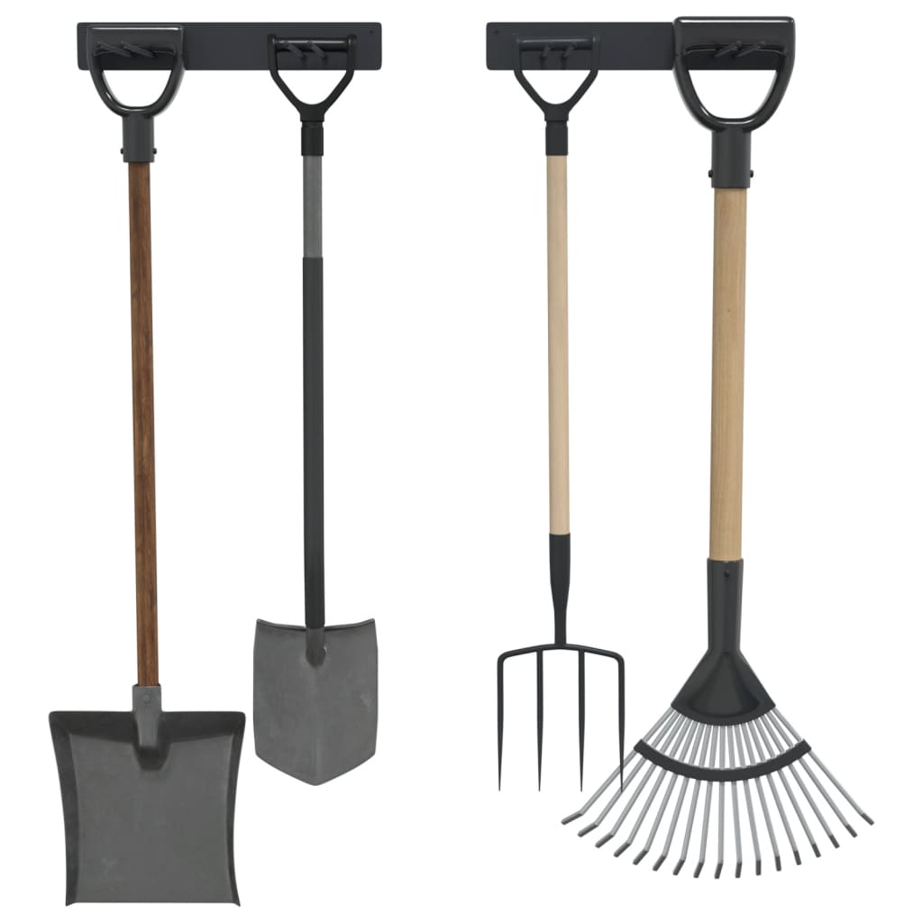 Suporte de Ferramentas de Jardim VidaXL - Conjunto de 2 em Aço Preto - 5