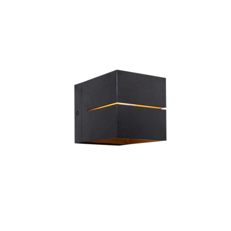 Zestaw 4 lamp ściennych czarnych ze złotem 9,7 cm - Transfer Groove