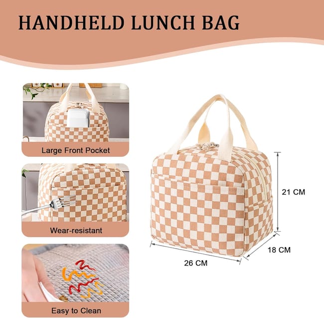 Generico Borsa Pranzo Personalizzabile in Velluto a Coste, Borsa Termica Isolata con Ricamo, per Scuola e Ufficio, Multicolore (rosa Generico Borsa Pranzo Personalizzabile in Velluto a Coste, Borsa Termica Isolata con Ricamo, per Scuola e Ufficio, Multicolore (rosa