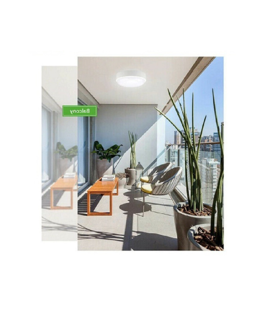 Trade Shop - Applique Plafoniera Led Lampada Tonda Tartaruga Esterno Interno A Parete 15w - - 5