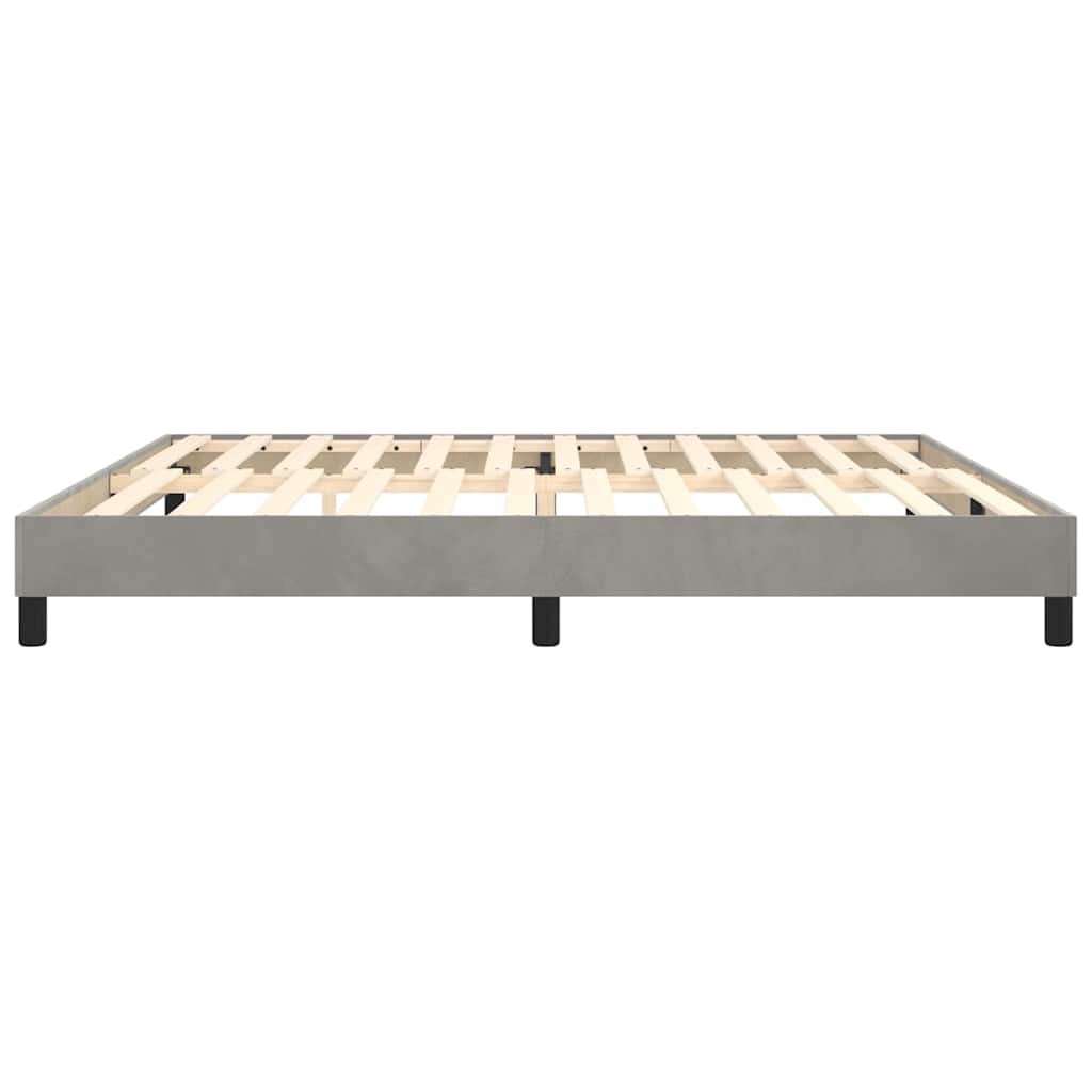 Cadre de lit sans matelas gris clair 200x200 cm velours - 7