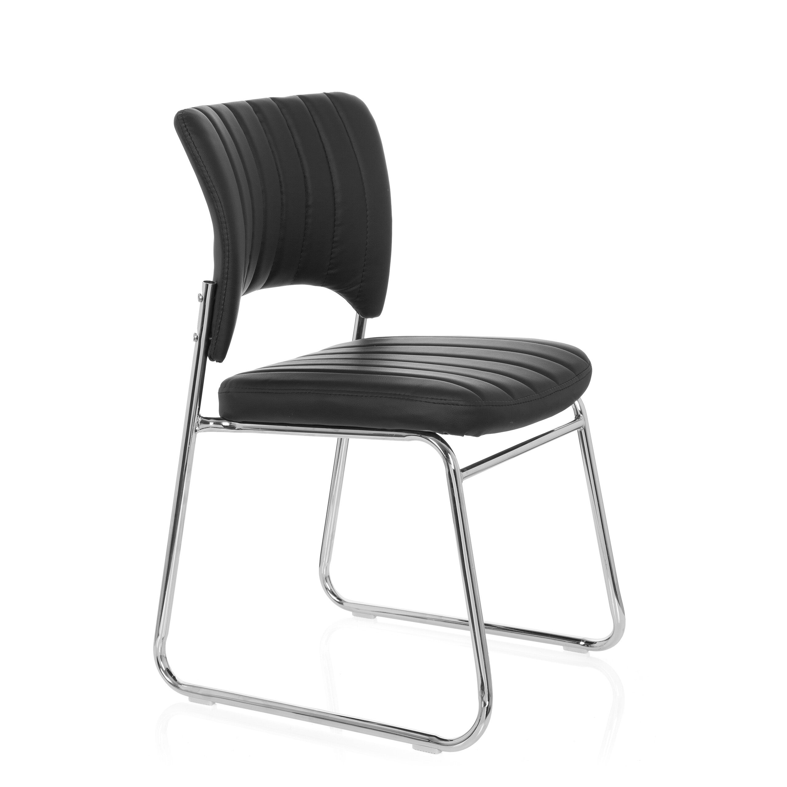 Sedia da conferenza / Sedia da visitatori / Sedia CASPI V PU nero hjh OFFICE - 2
