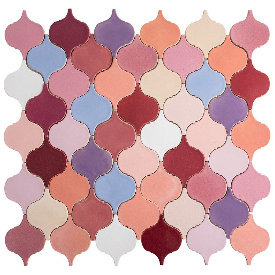 Płytki ścienne arabeska Lawendowy zmierzch – Mozaika ceramiczna do łazienki, Kafle okładzinowe wewnętrzne | Płytki kuchenne, 0,3 m²/zestaw