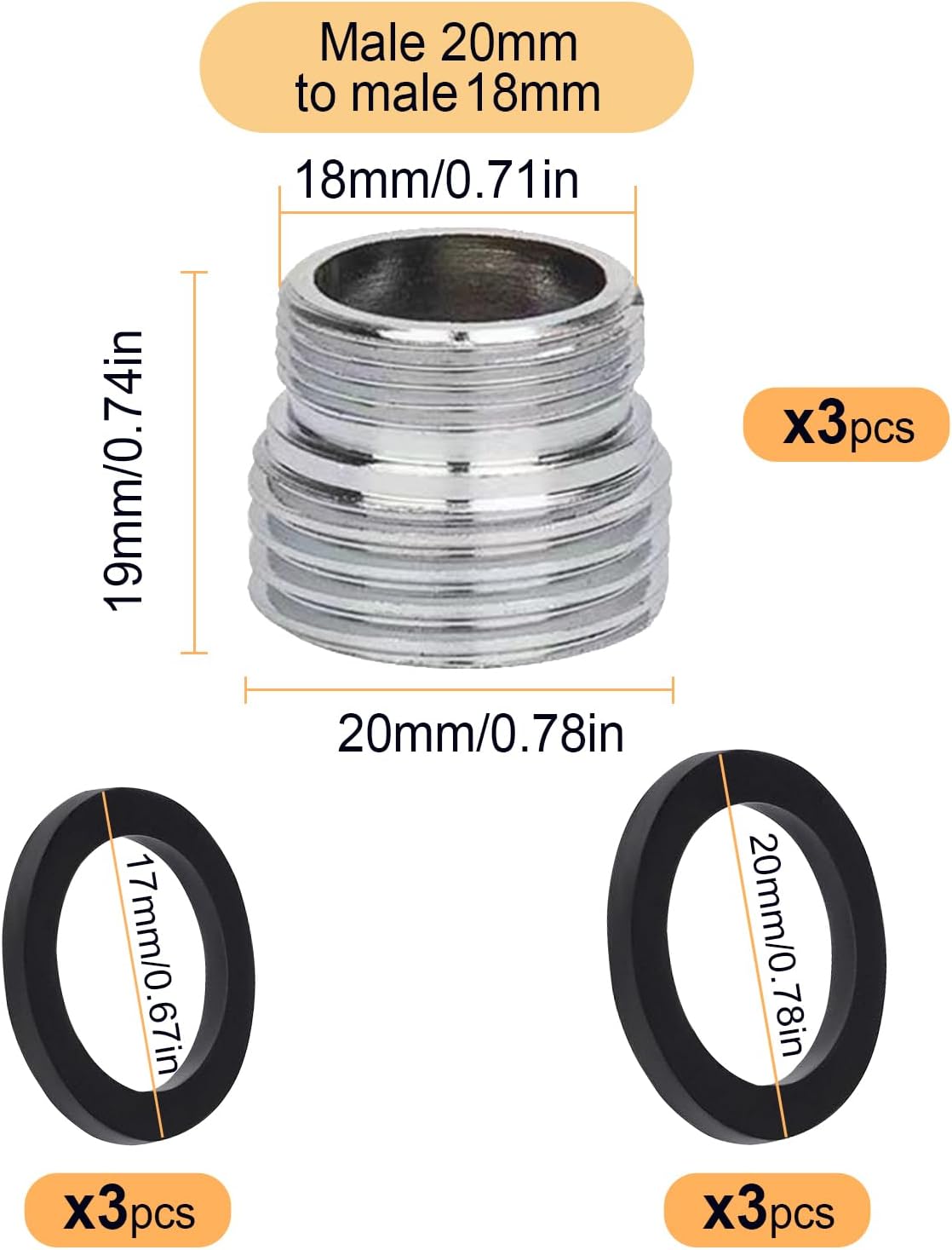 Kit Adattatori Per Rubinetto 16 Pezzi - Filettature 16-28 Mm, In Ottone, Per Collegare Tubi, Filtri E Aeratori