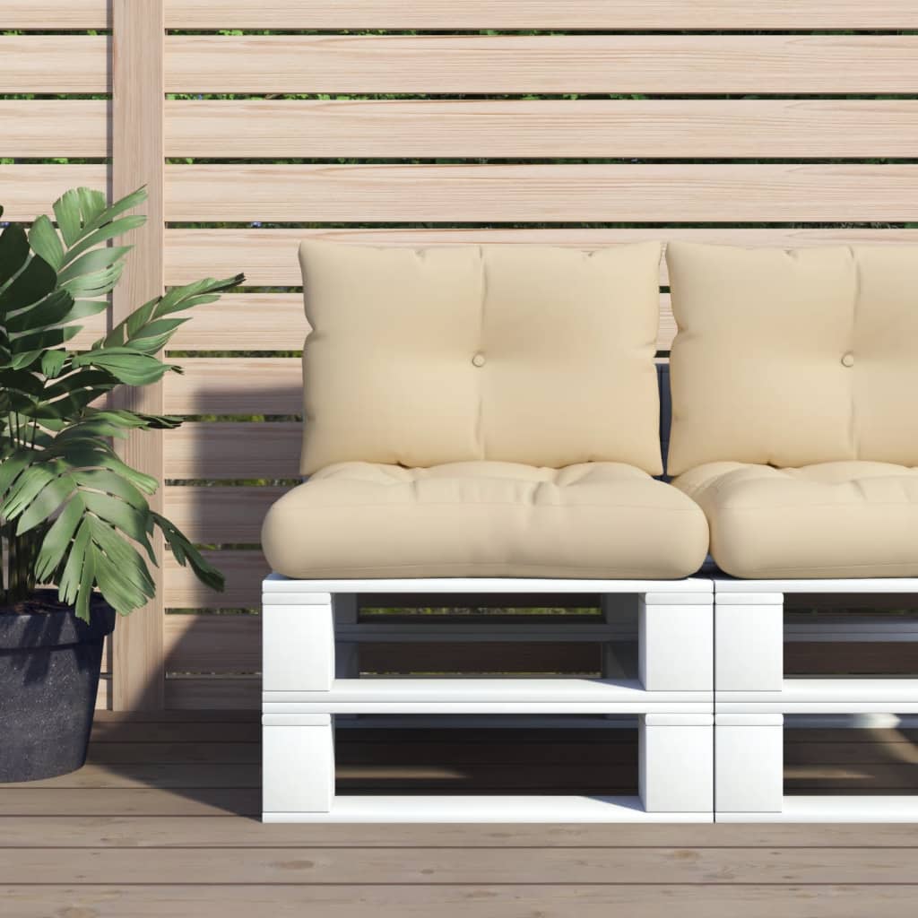 Pack 2 uds Cojín exterior | Cojines para palets tela beige CFW167823 - 2
