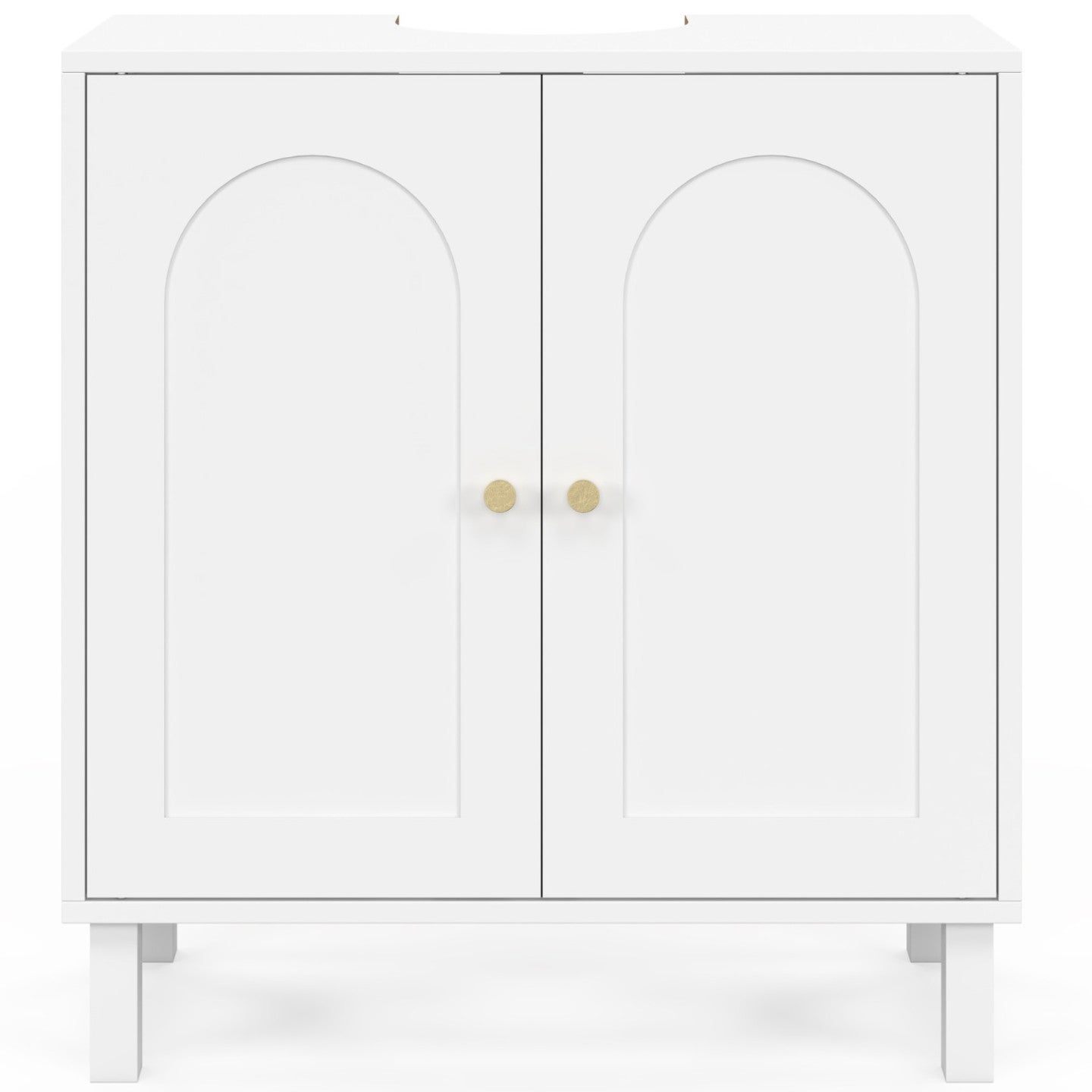 Meuble sous lavabo salle de bain ARSENE design arche bois blanc - 3