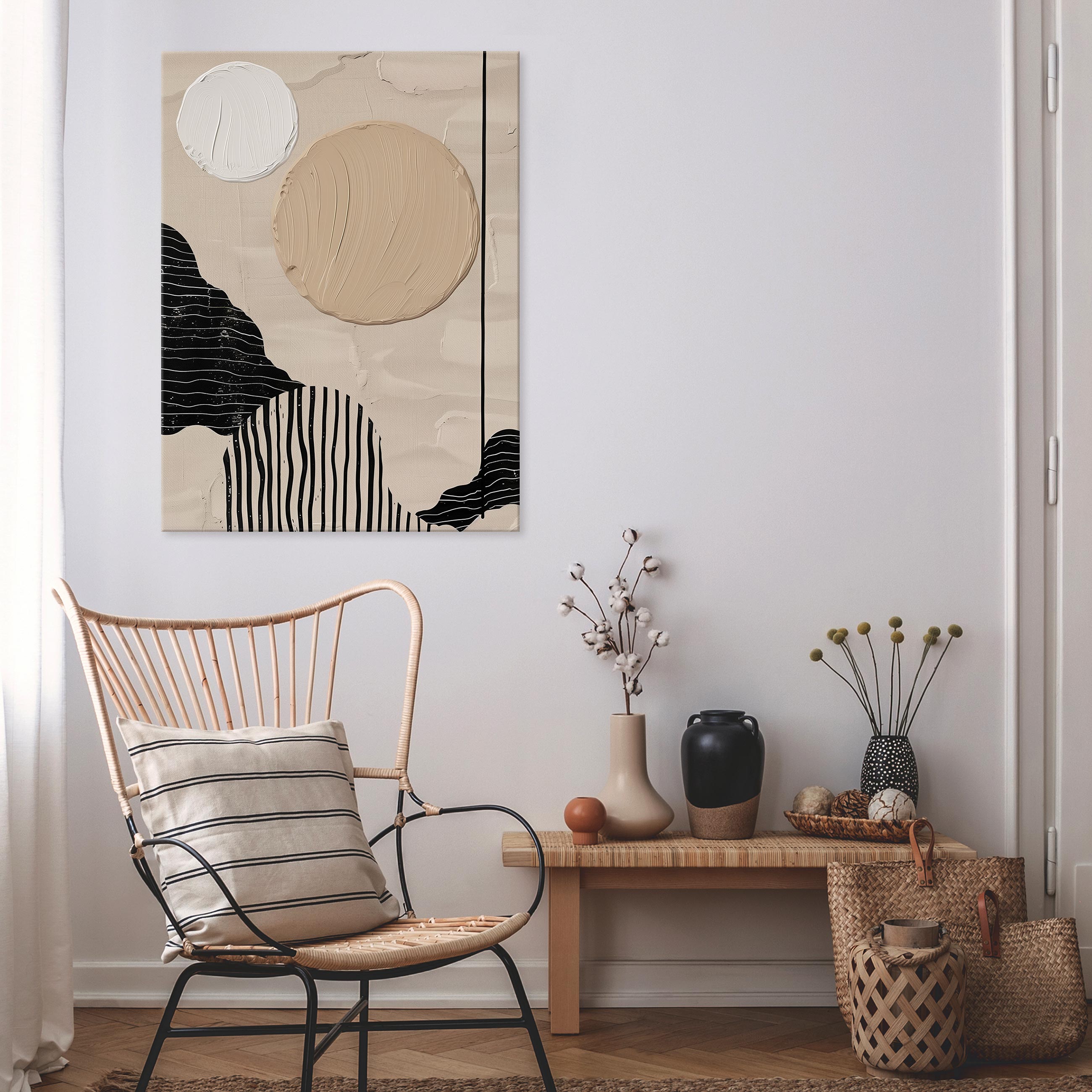 Impression sur Toile Abstrait Boho Art Moderne 30x40 cm XXL Tableau Décoration Murale Intissée pour Salon Chambre pret a accroche - 2