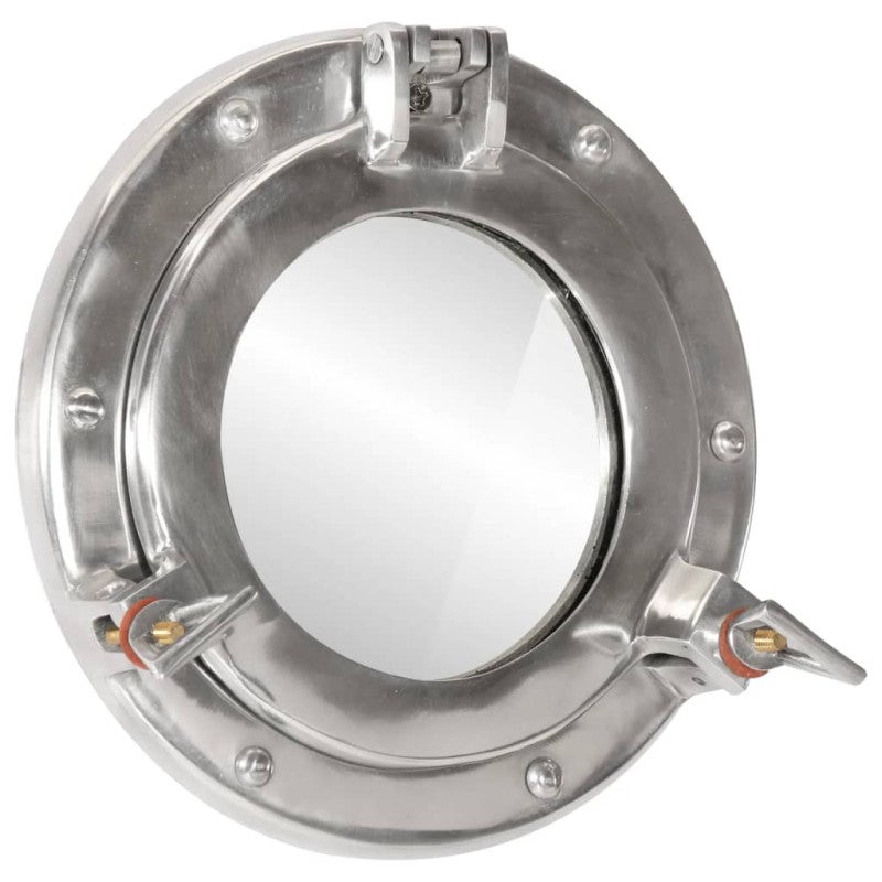 VidaXL&amp;nbsp;Lustro wiszące w kształcie bulaja,&amp;nbsp;Ø23 cm,&amp;nbsp;aluminium i szkło
