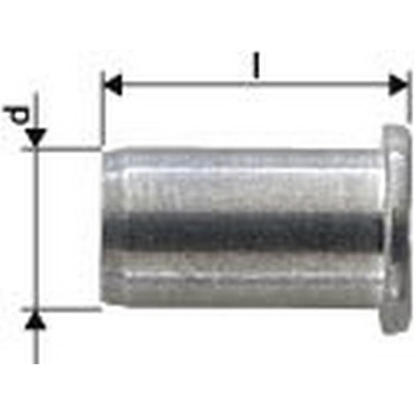 GESIPA Nitonakrętka nitowana trzpień d x l 7 x 11,5 mm M5 Łeb płaski aluminiowy - 1433678