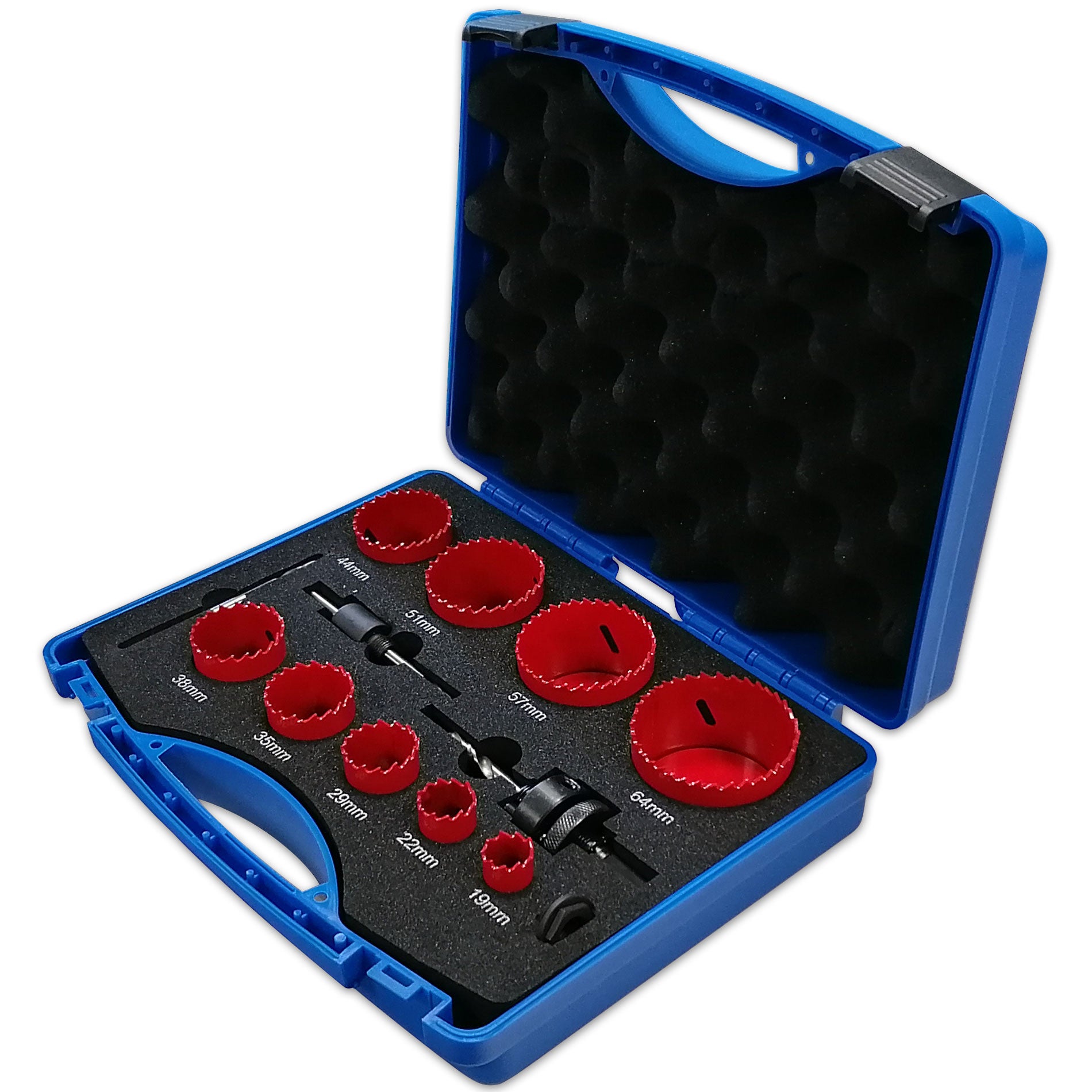 COFFRET DE 9 SCIE-CLOCHES BI-METAL POUR ELECTRICIENS ET PLOMBIERS DE 19 à 64 mm - 2