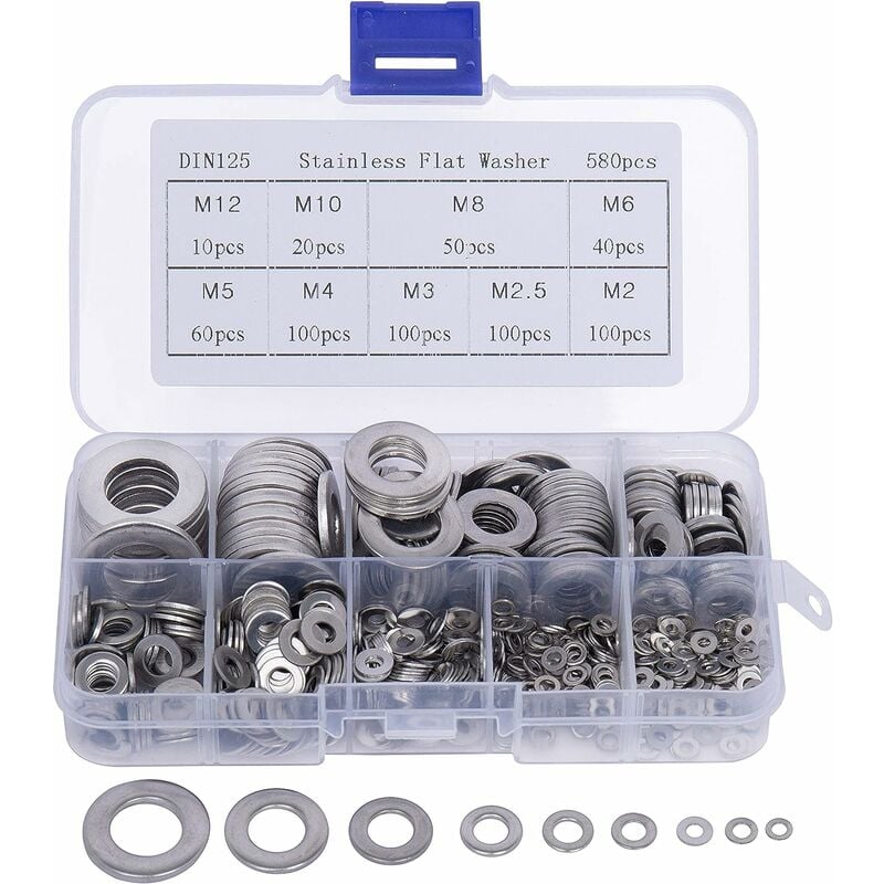 Ronds Metal (580 Pièces) Avec Boite En Plastique - 9 Tailles ...