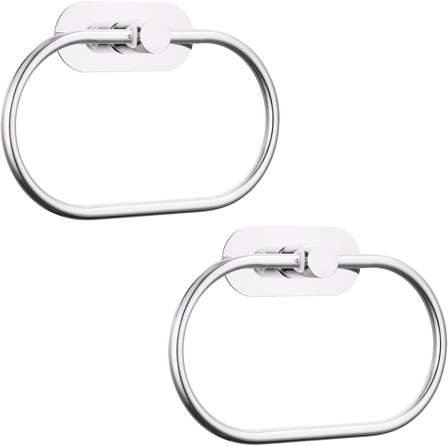 Anneaux à Serviettes Porte-Serviettes Mural Rond Cuivre Doré - Lot De 2 Pour Salle De Bain