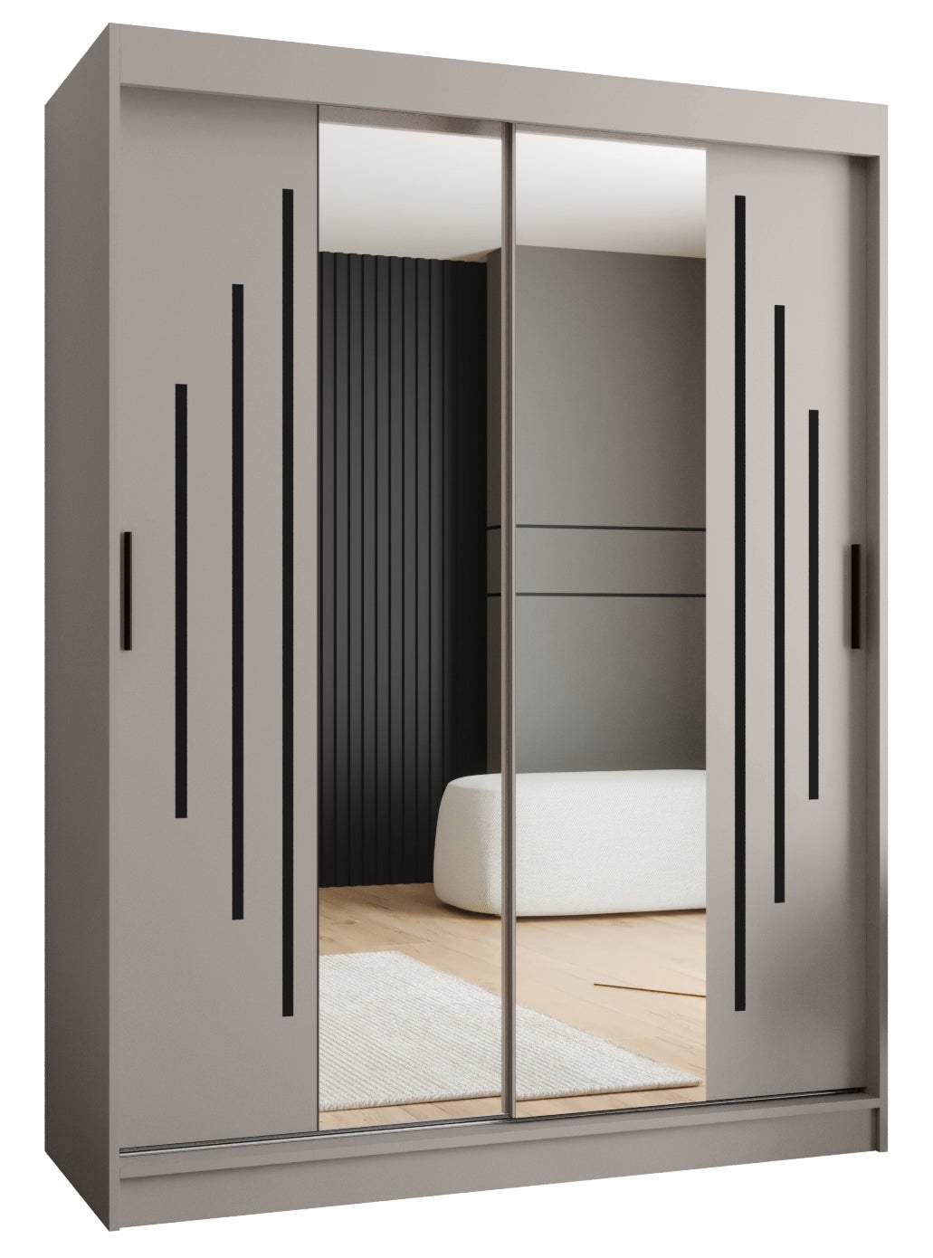 Szafa przesuwna garderoba RUBINO Y1 150 x 62 x 200 cm Kaszmir