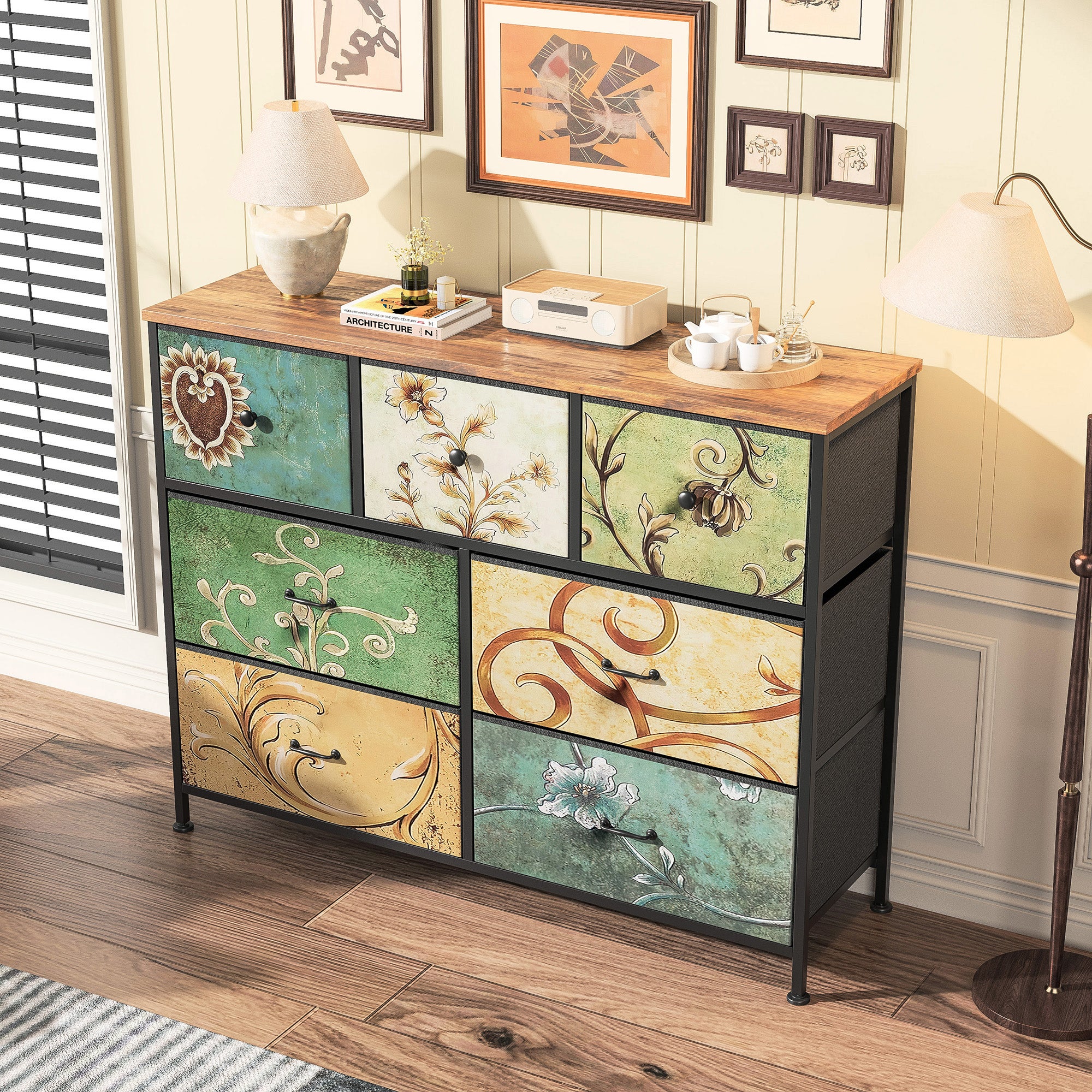 Commode Vintage, Structure En Métal, Plateau En Mdf - 100 X 78 X 30 Cm ...