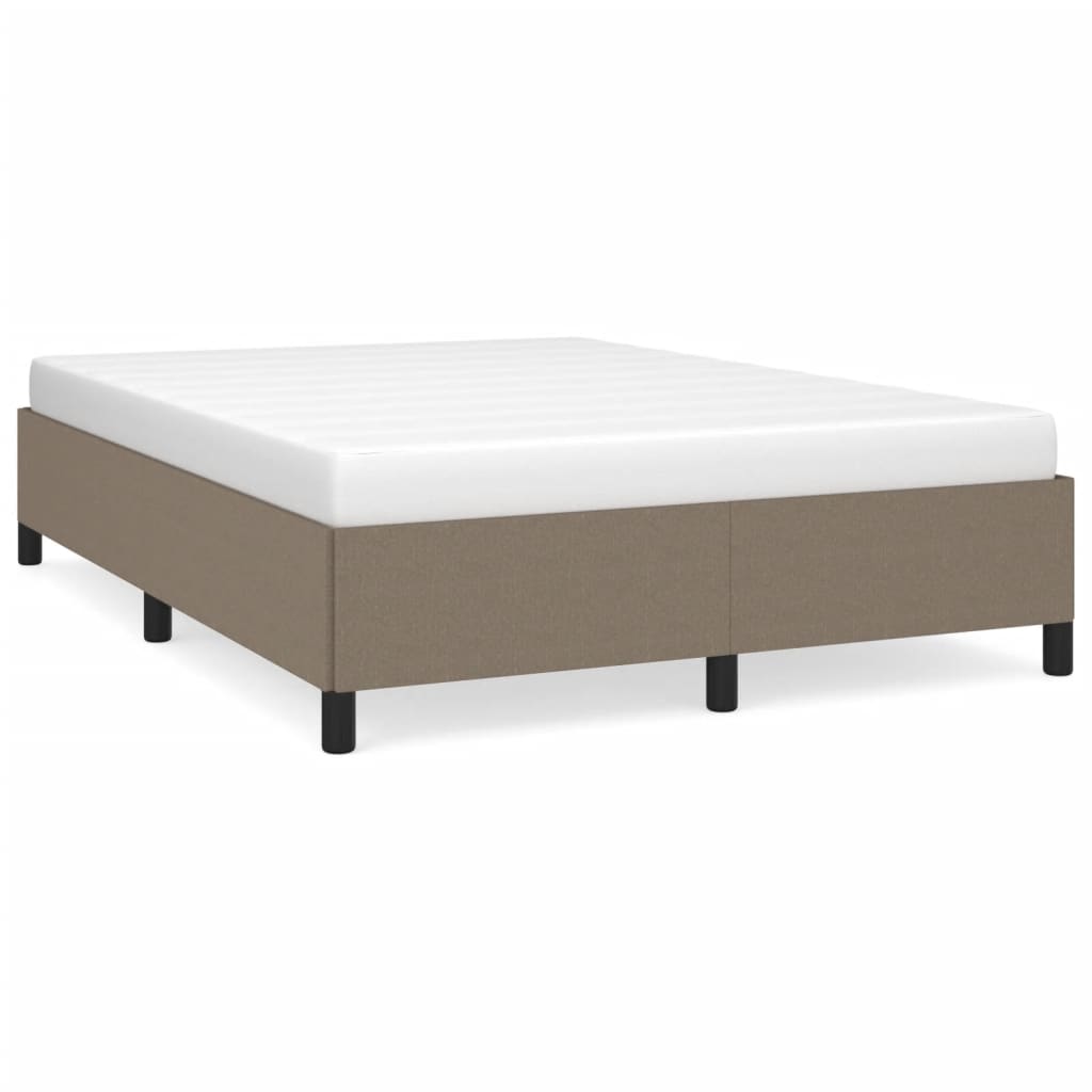 Cadre de lit sans matelas en tissu taupe pour la chambre, 140 × 200 cm - 2