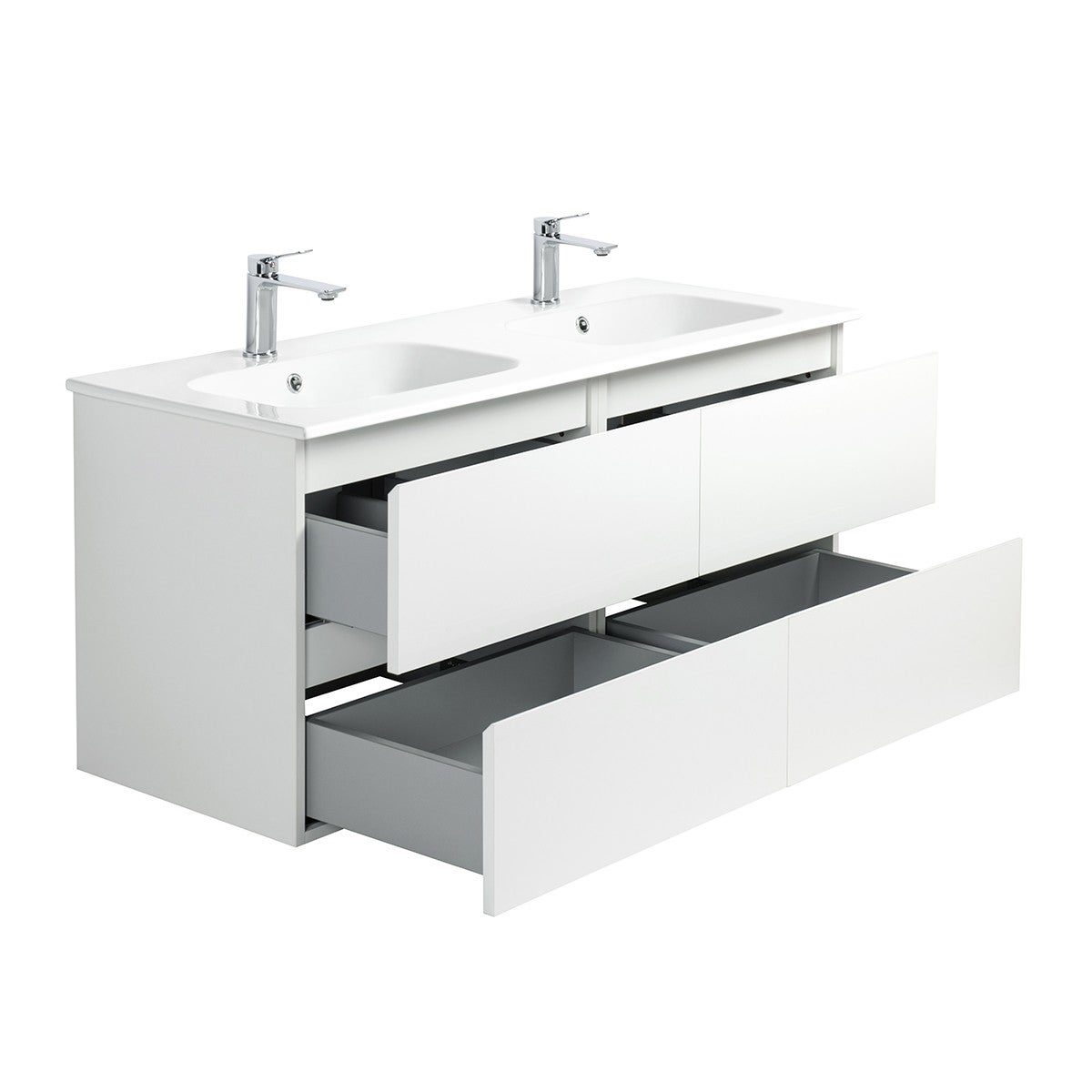 Meuble double Prémonté sous vasque Blanc 120Cm SAYA - 4