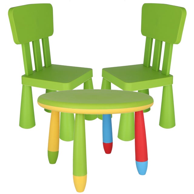 Mesa Infantil Regulable Con 4 Sillas - Plástico HDPE, 7 Alturas, Para Niños 2-10 Años, 120x60 Cm
