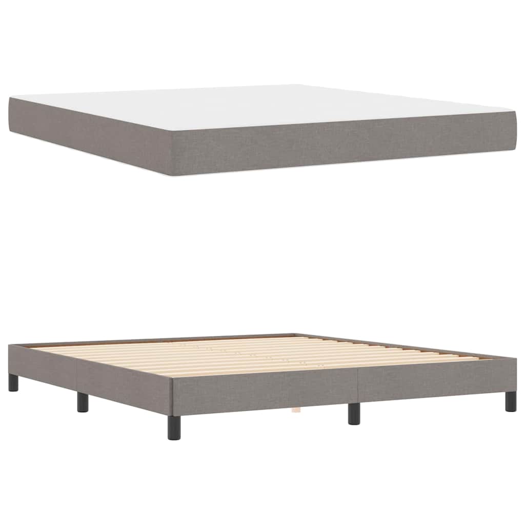 Cadre de lit avec matelas Taupe 180 x 200 cm tissu - 6