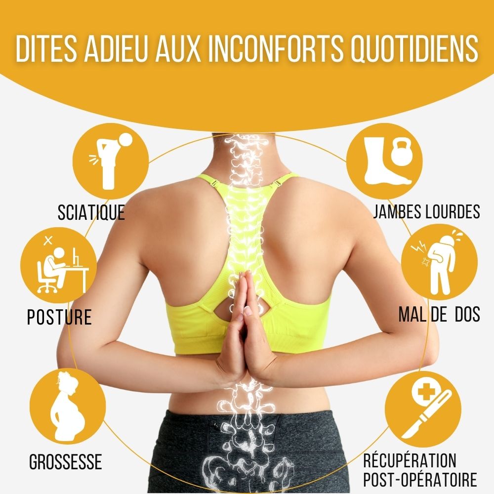 Demi-Traversin de Soutien Lombaire à Mémoire de Forme MULTIFONCTIONNEL - 42x18x10 - Sangle réglable - 5