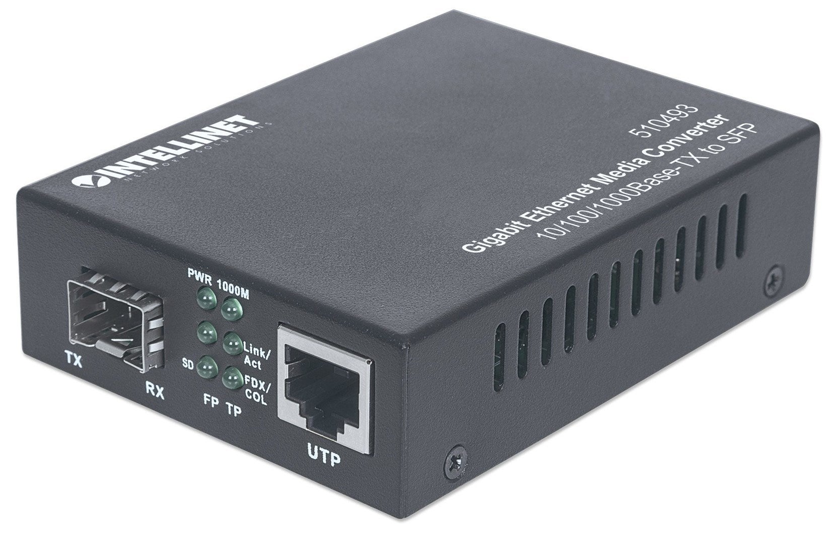 100 Modem R402 Convertidor de medios Intellinet Gigabit Ethernet a SFP, ranura 10/100 ...