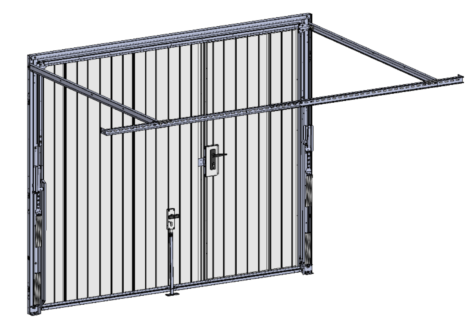 Porte de garage basculante blanc avec portillon gauche l.240 x H.200 cm x Ep.20 mm - 4