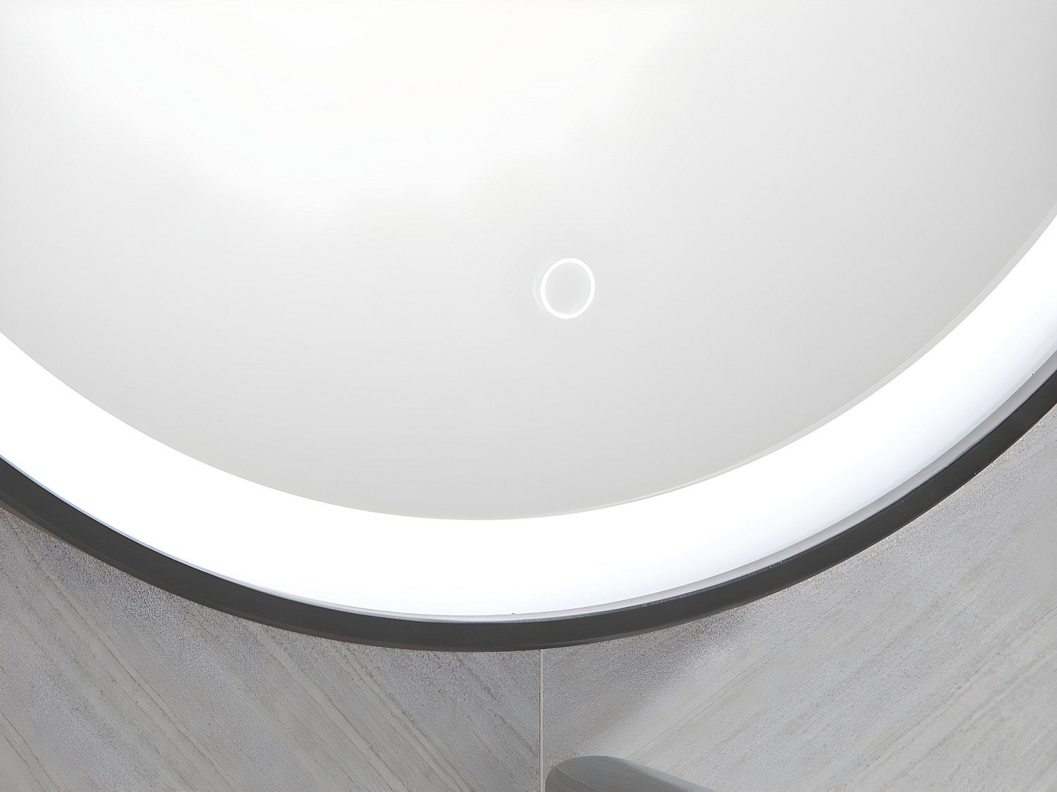 Miroir de salle de bain lumineux rond noir à Leds - D. 60 cm - NUMEA - 4