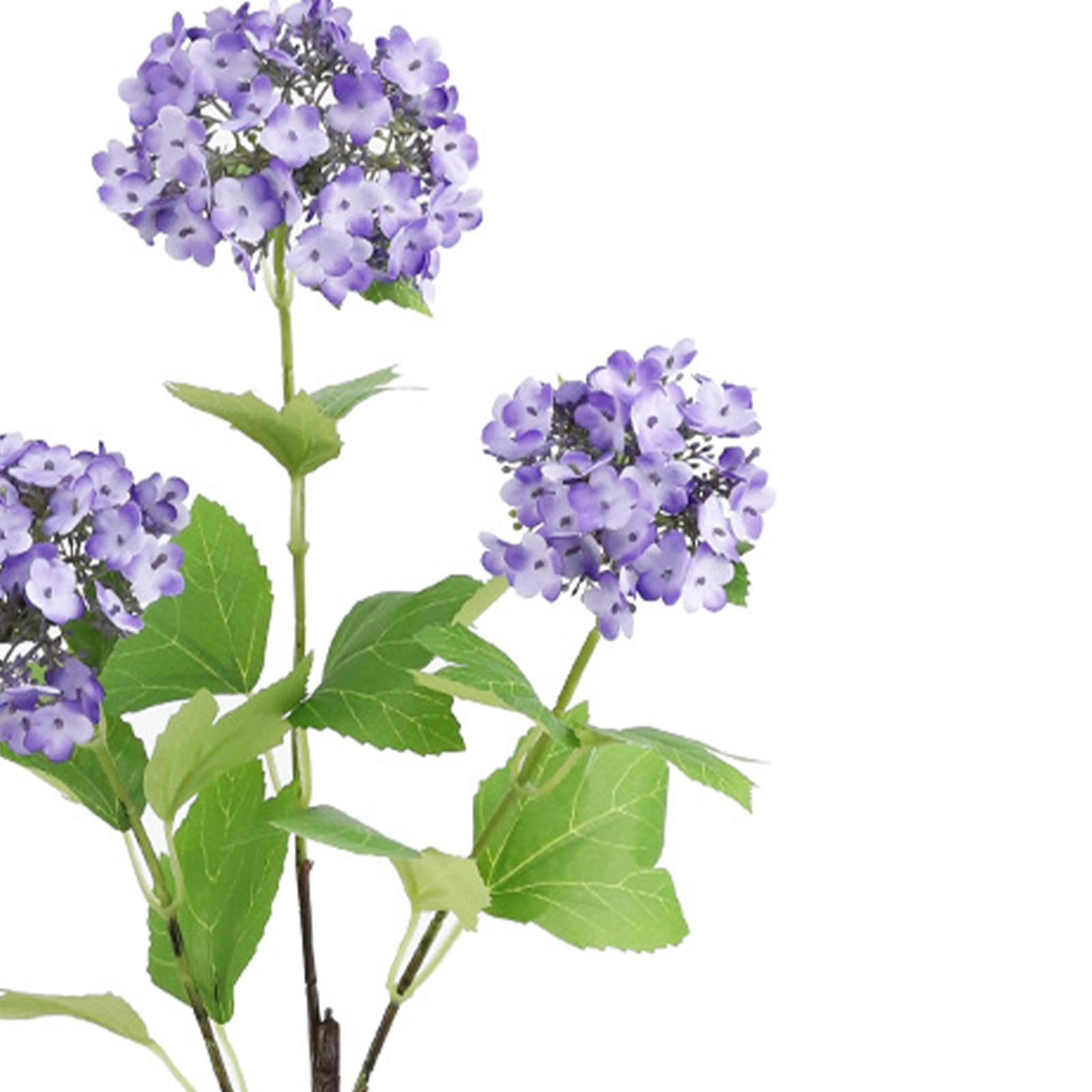 Hortensia artificiel réaliste, 3 têtes de fleurs, fleur de Simulation décorative pour la maison, le mariage et le bureau (violet) - 3
