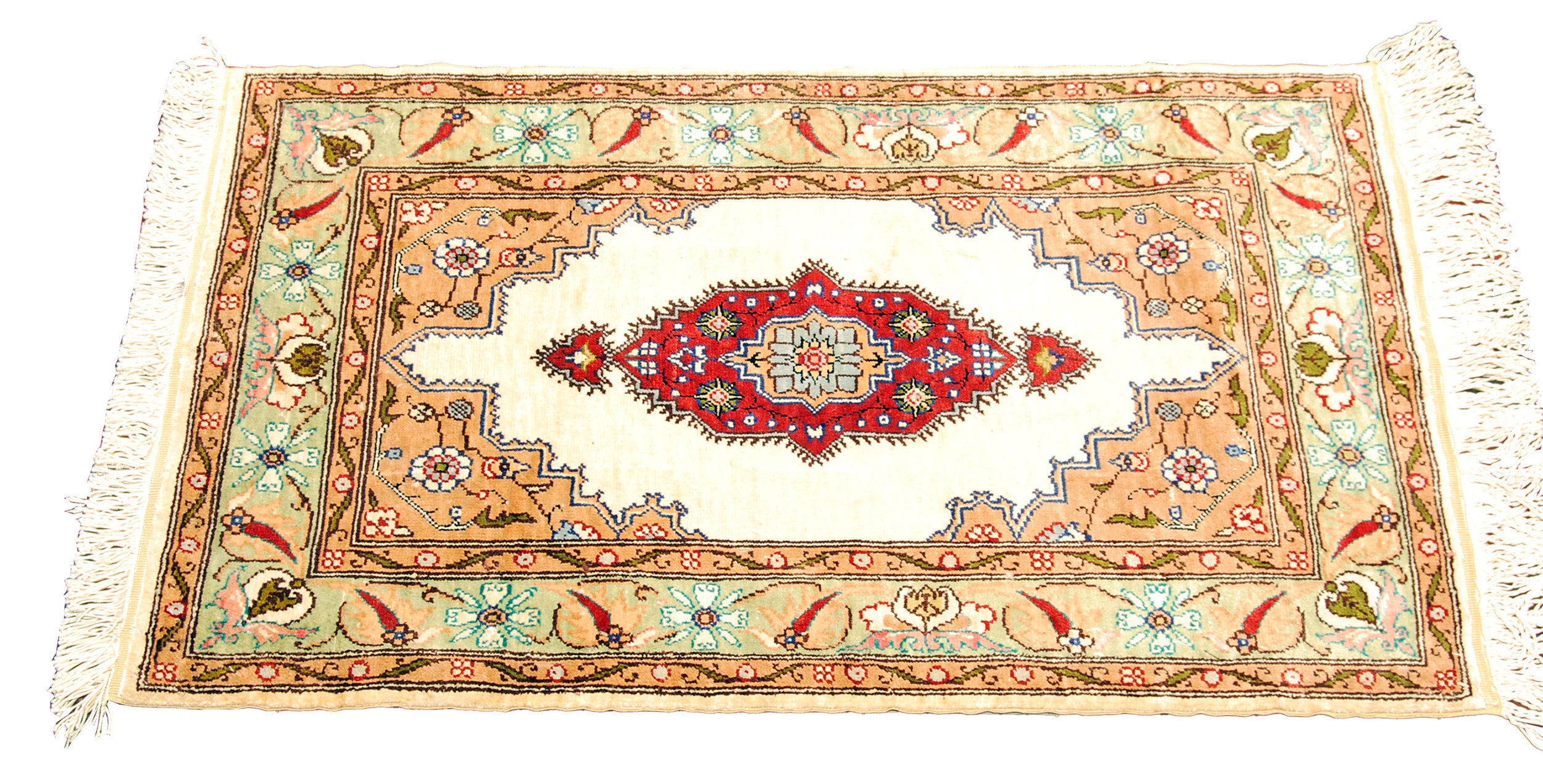 Dywan Hereche / Hereke w Stambule, 100% jedwabiu - 73x46 CM