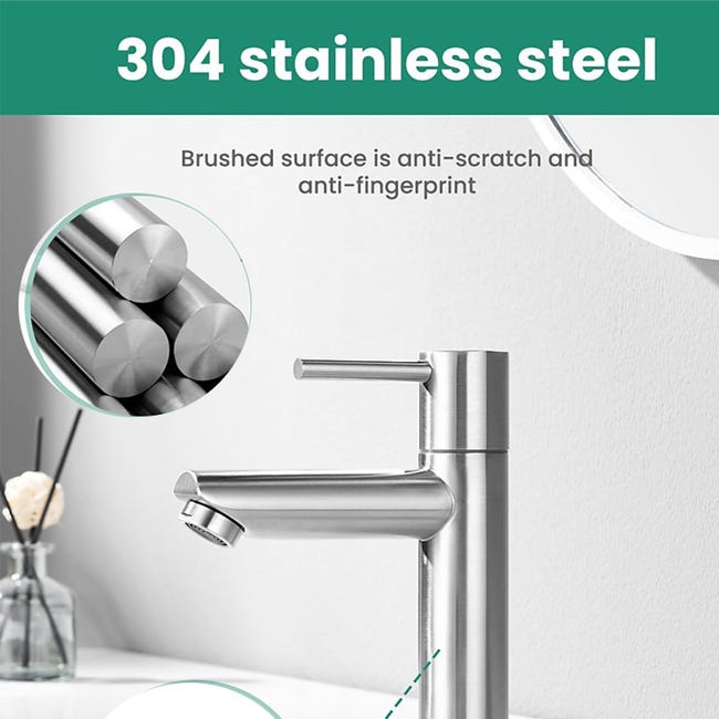 Grifo de baño solo agua fría con caño de 11,5 cm de altura, grifo