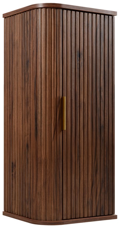 Słupek łazienowy GLAMOUR 35 x 79 cm ORZECH wiszący ryflowany 2 kolory uchwytów