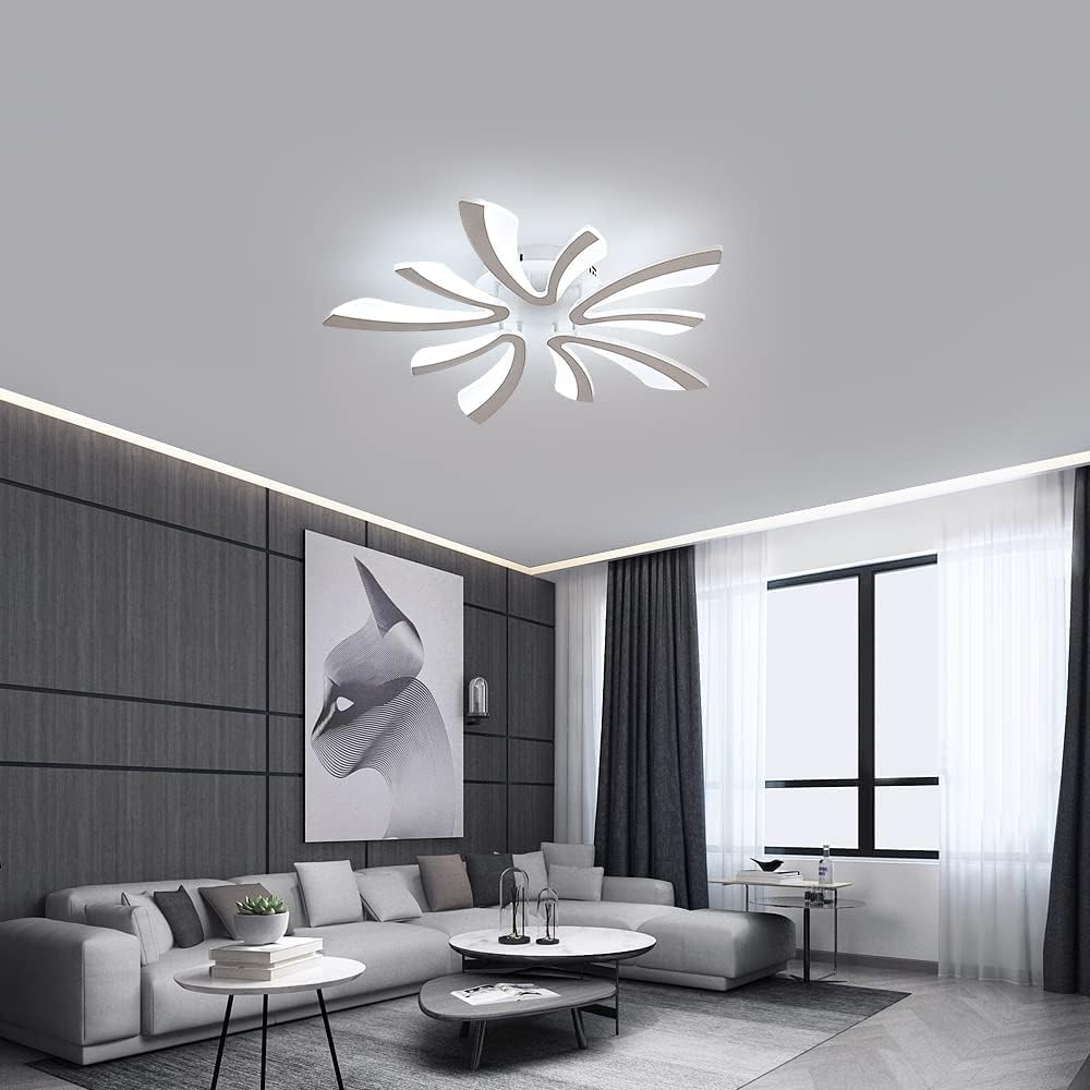 Luce a soffitto a LED dimmabile a LED, Soffitto di illuminazione Remoto Controllo, 48W 4500LM 3000K-6000K Dia 71 cm lampada a soffitto per sala da pra - 2