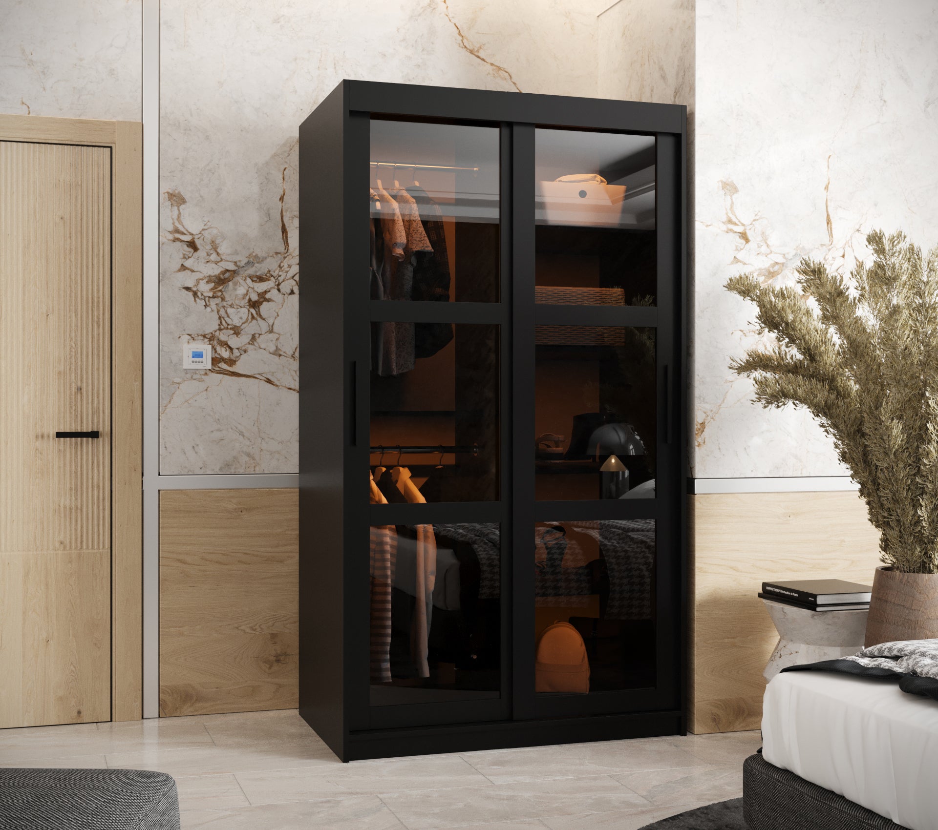 Szafa przesuwna Dome 100 x 62 x 200 czarny - 2