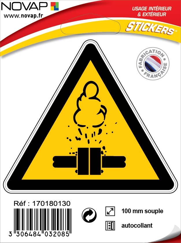 Panneau Danger vapeurs chaude - Adhésif Triangle 100mm - 4032085 ...