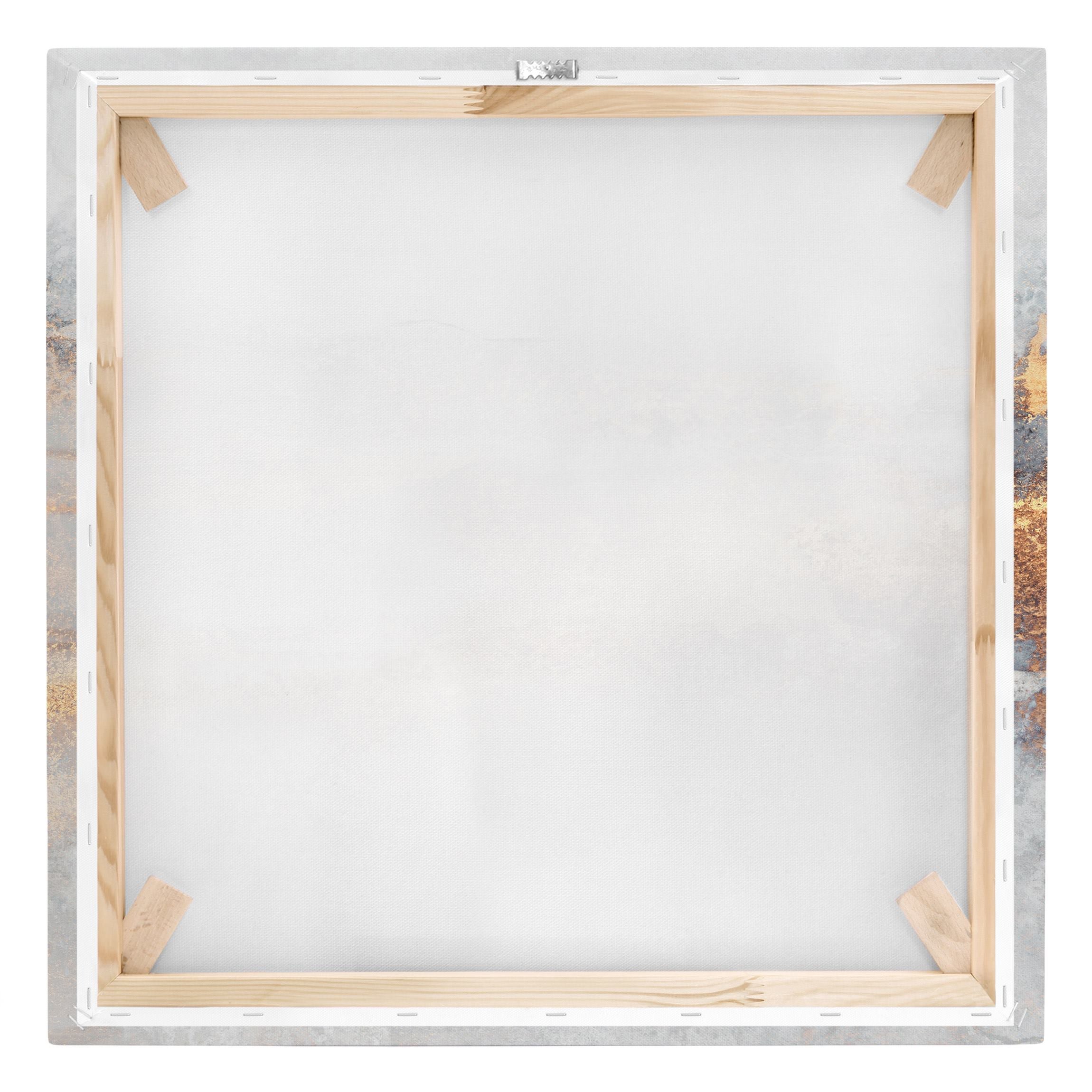 Impression sur toile tableau sur toile châssis gris art à motifs abstrait peinture 54 cuisine chambre à coucher salon couloir 80 x 80 cm - 7