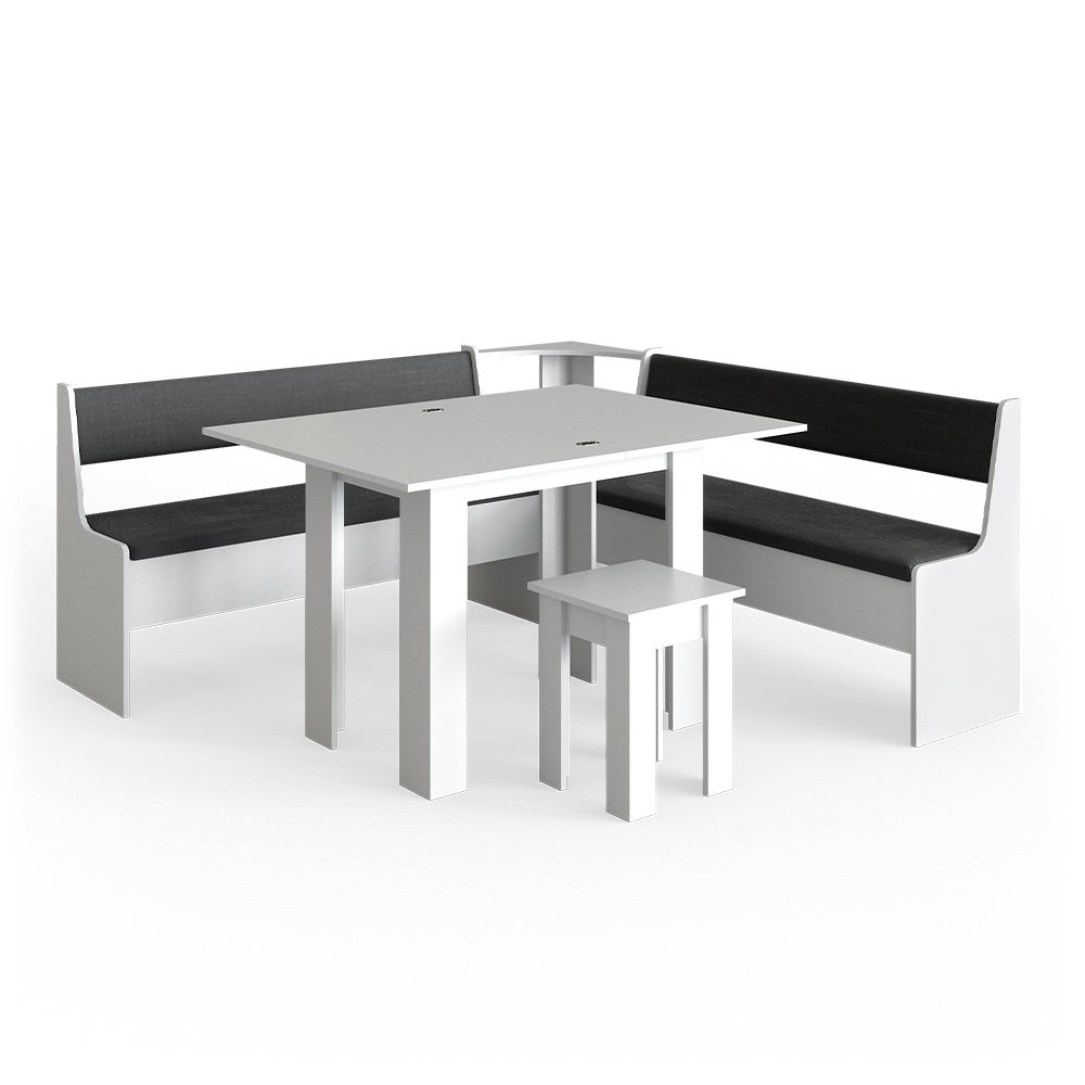 Vicco Corner Bank Group Roman, Biały, 180 x 180 cm z tabelą