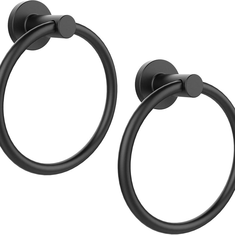 Wieszak na ręczniki łazienkowe, ze stali nierdzewnej, do łazienki, kuchni, zestaw 2 szt., czarny