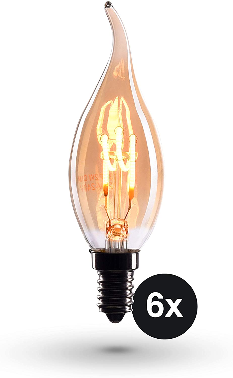 SARGE LED-Kerzenbirne Mit Flammeneffekt – 3W, E14/E27, Für Gemütliche Dekorationsbeleuchtung