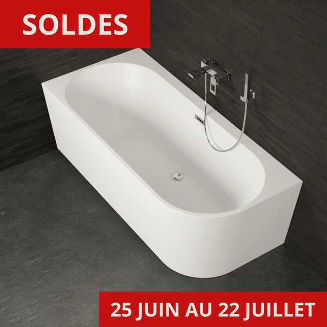 CAPRI GAUCHE, Vasca freestanding a parete Sinistra L 180 x l 76 cm, by SPALINA