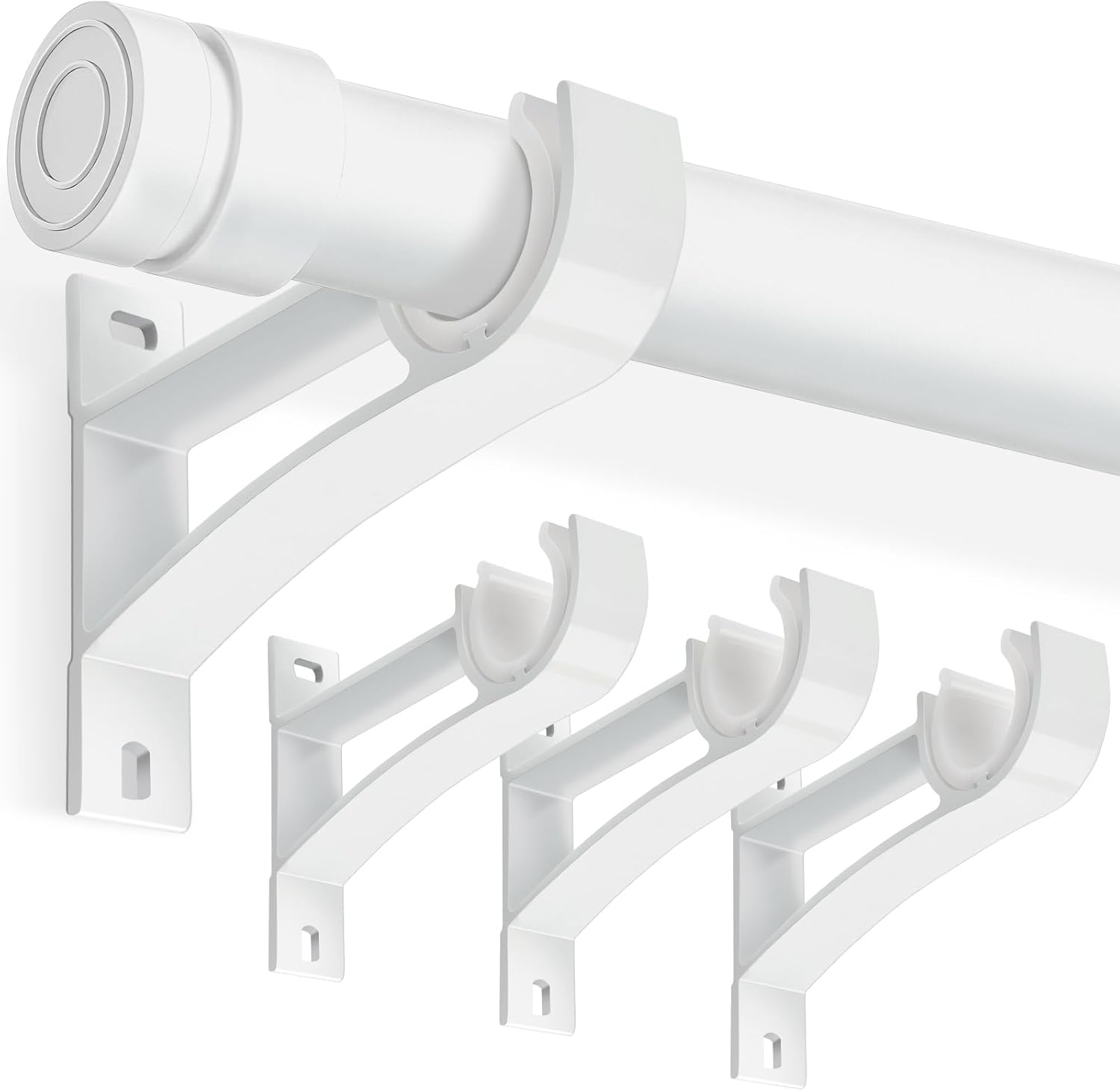 TAODAN 4 Ganci Portatenda In Metallo Con Viti - Staffe Laterali Per Aste Tende, Zincate, 33,5x9x12 Mm