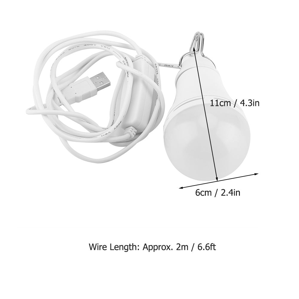 Lampadina LED USB da 5 V, luce di emergenza per campeggio, escursionismo, lettura a casa (10 W) - 5