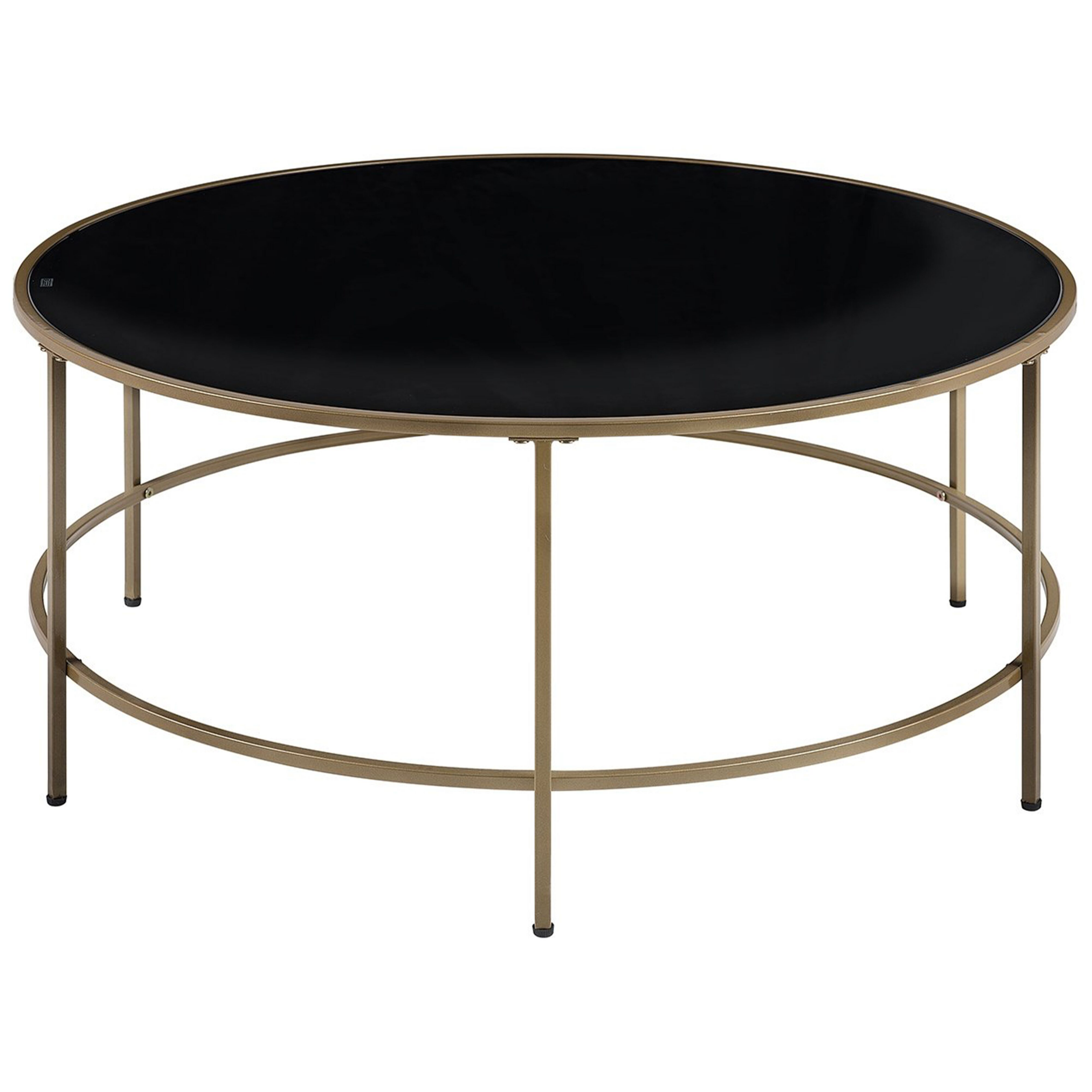 Tavolino Da Caffè Moderno In Vetro Con Dettagli Oro – Tavolino Basso Da Salotto, Design Elegante - 2