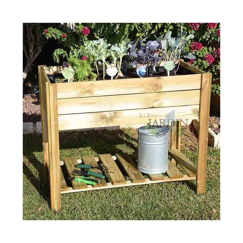 Jardinière Surélevée en bois 100x50x75 cm. Carré Potager sur Pieds. Lit de Jardin Surélevé Erconomique en bois - 2