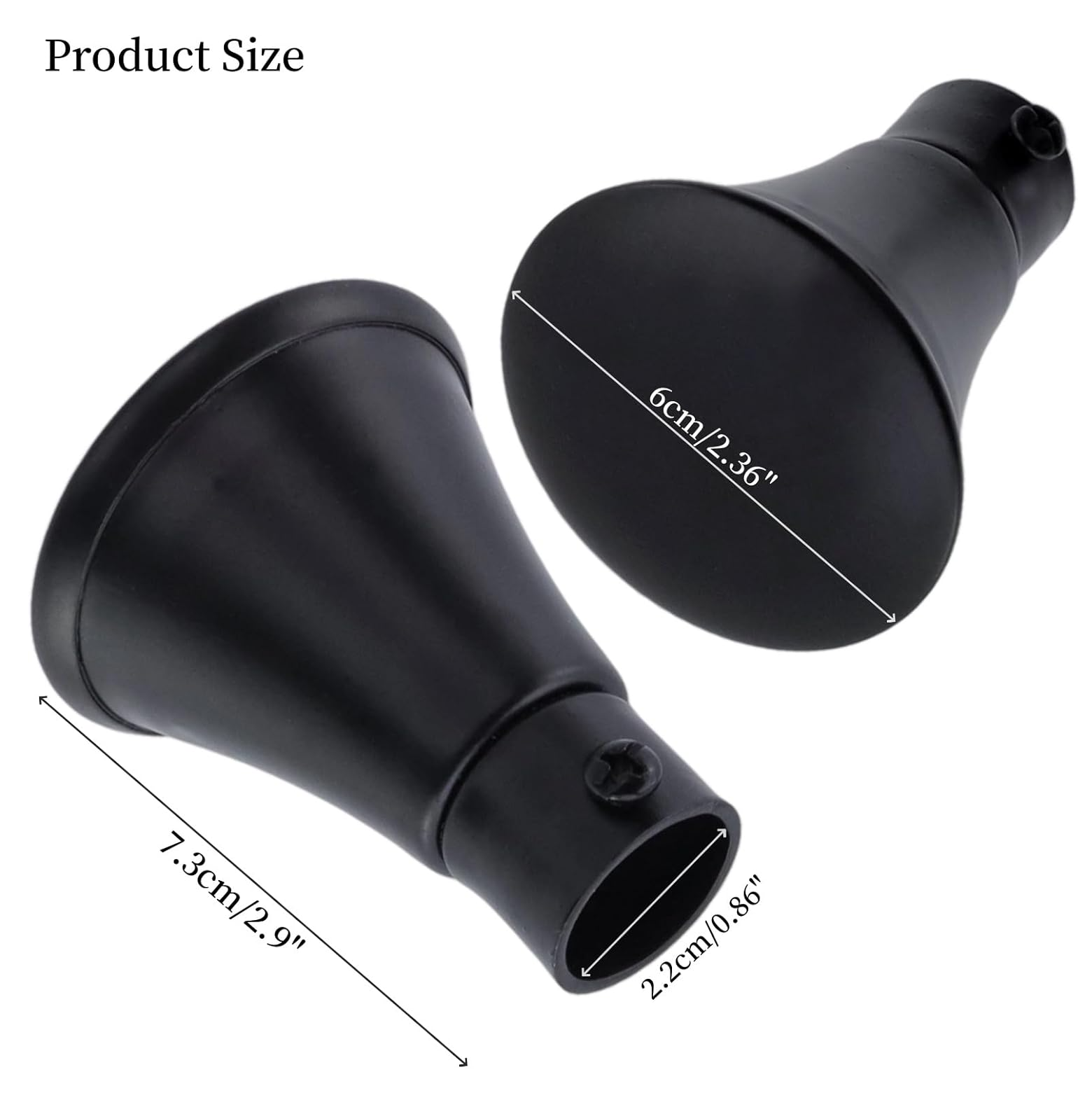 Lot De 2 Embouts Pommeau Lisse Pour Tringles à Rideaux De Diam. 20mm En Carbone Boulet 93696329