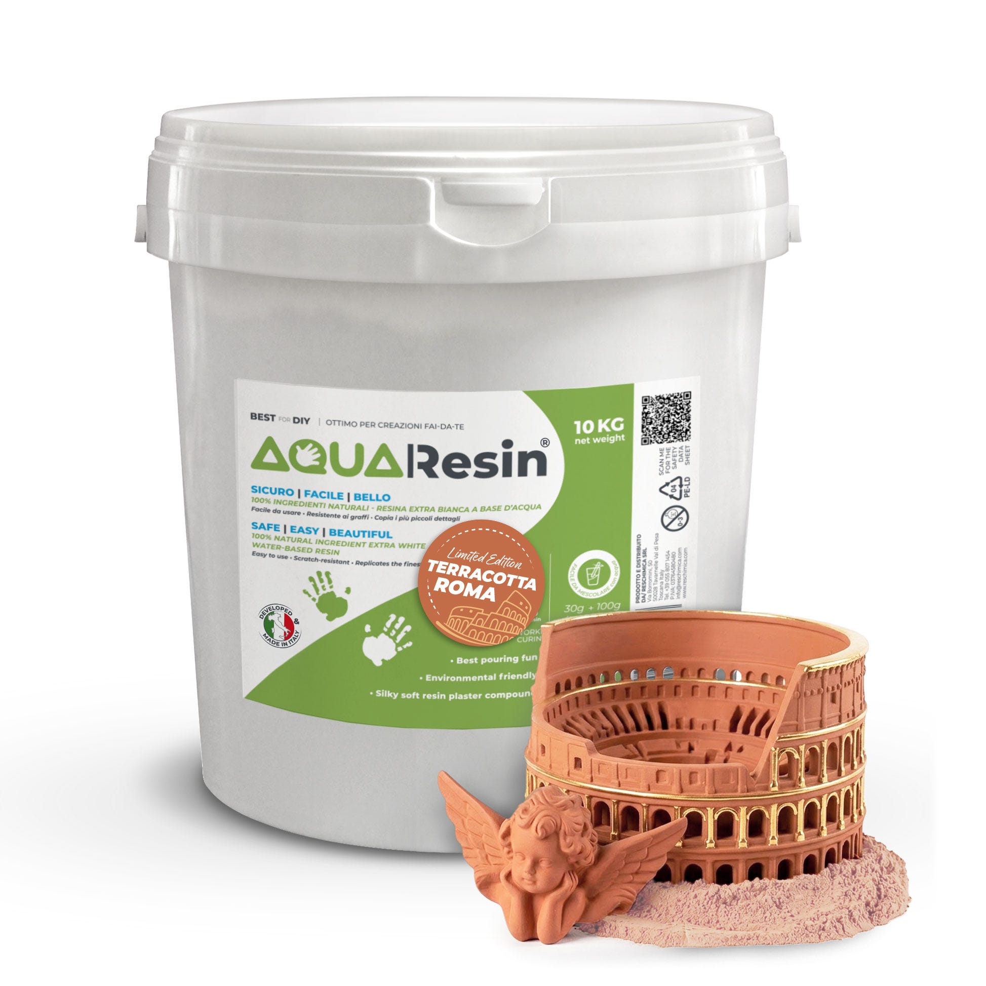 Resin Rome AQUA RESIN TERRACOTTA ROMA – Gesso Alfa Premium 10 kg Effetto Ceramica ...