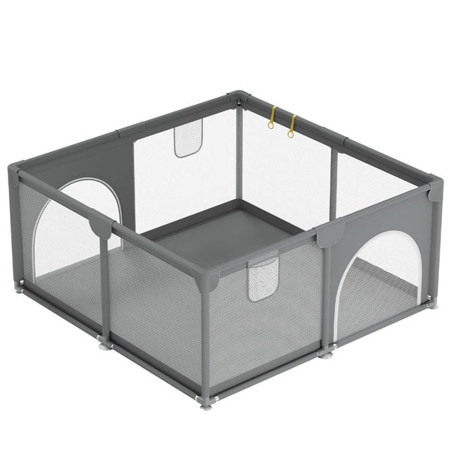 Parc d'enfant cloture de jeu Parc bébé 130 x 130 x 60cm avec base antidérapante, stable, sac de transport Parc Bebe avec Barrières