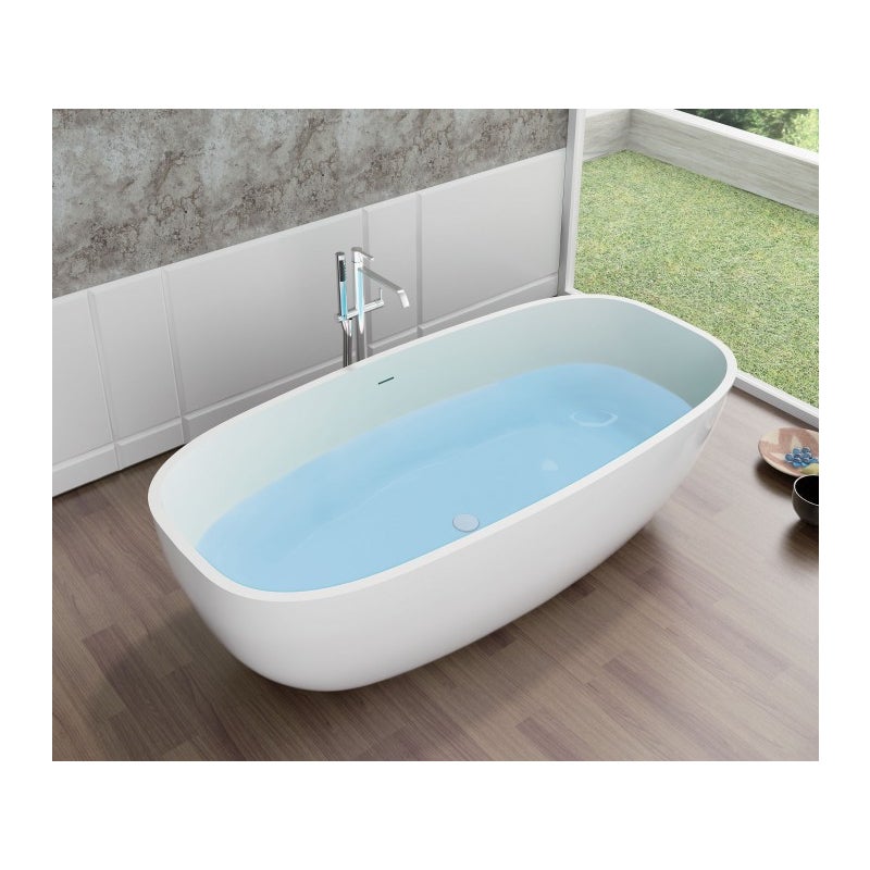 Bernstein Wanna wolnostojąca OCEAN STONE odlew mineralny 180x87 biały mat