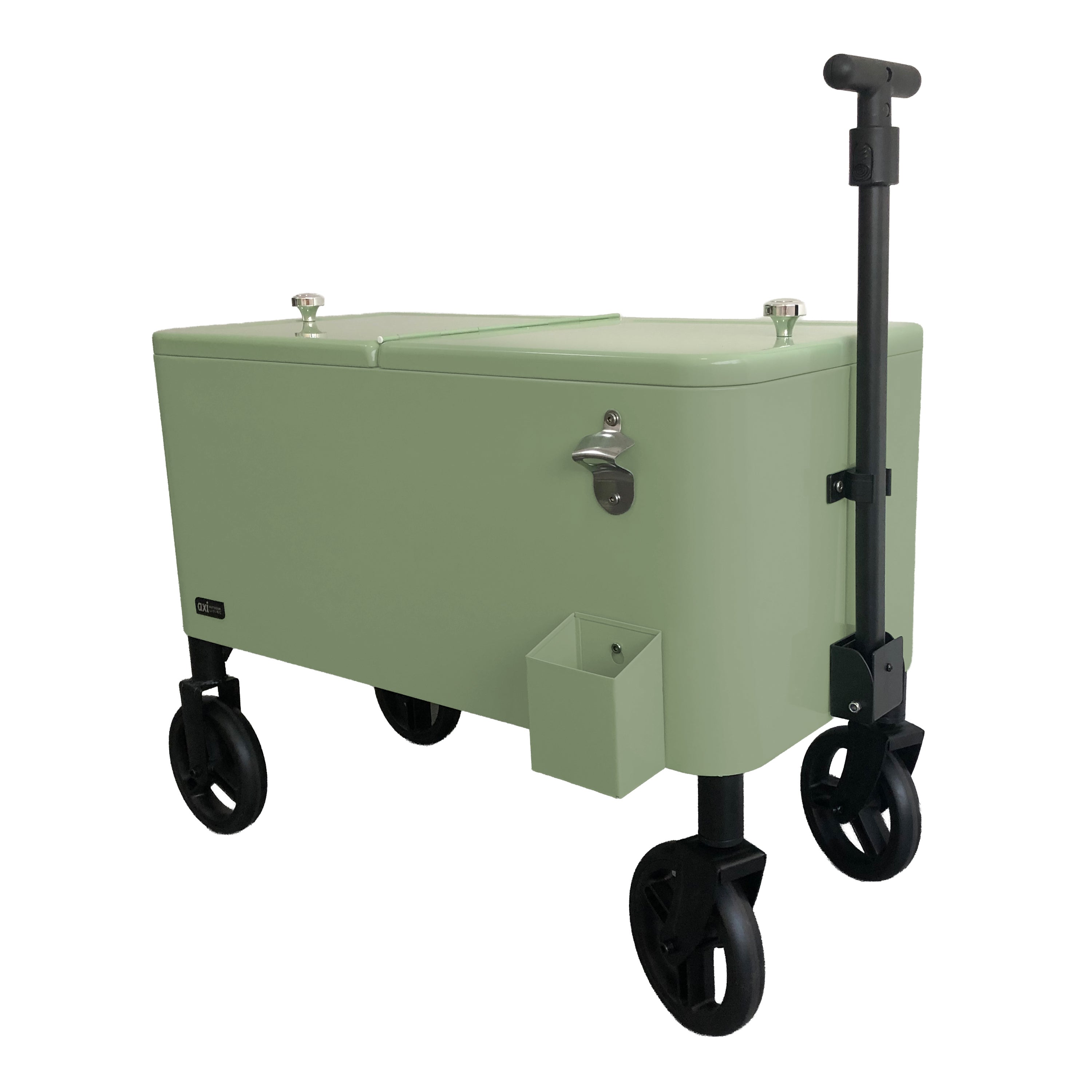 Axi retro refrescador verde | carrito / nevera / nevera con ruedas - 76 litros | nevera móvil para el jardín / exterior