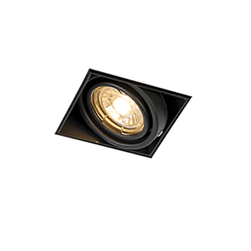 Qazqa reflektory wpuszczane - Oneon Trimless 50 - czarny, gu10, max. 50w, kompatybilny z żarówką LED, 8.8cm, kwadratowy
