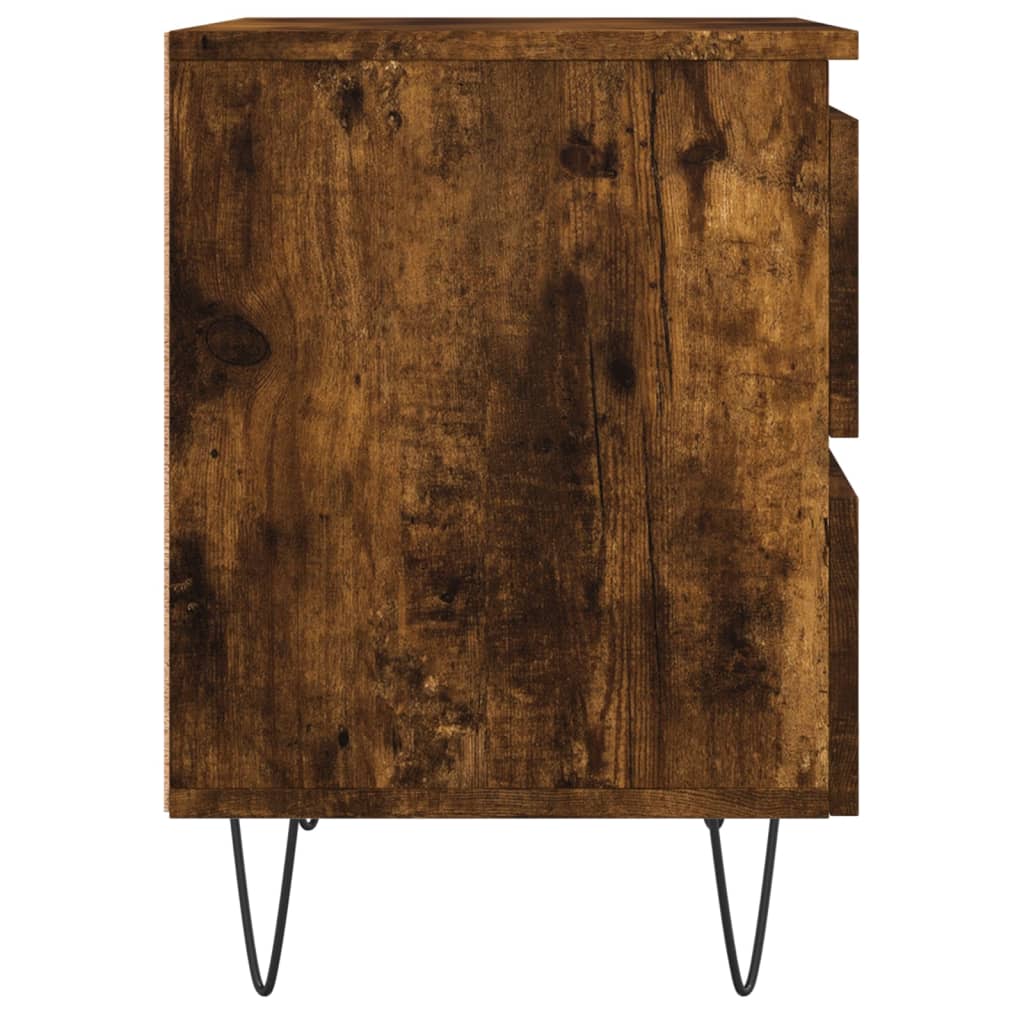 Maison Exclusive - Tables de chevet 2 pcs chêne fumé 40x35x50 cm bois ingénierie - 7