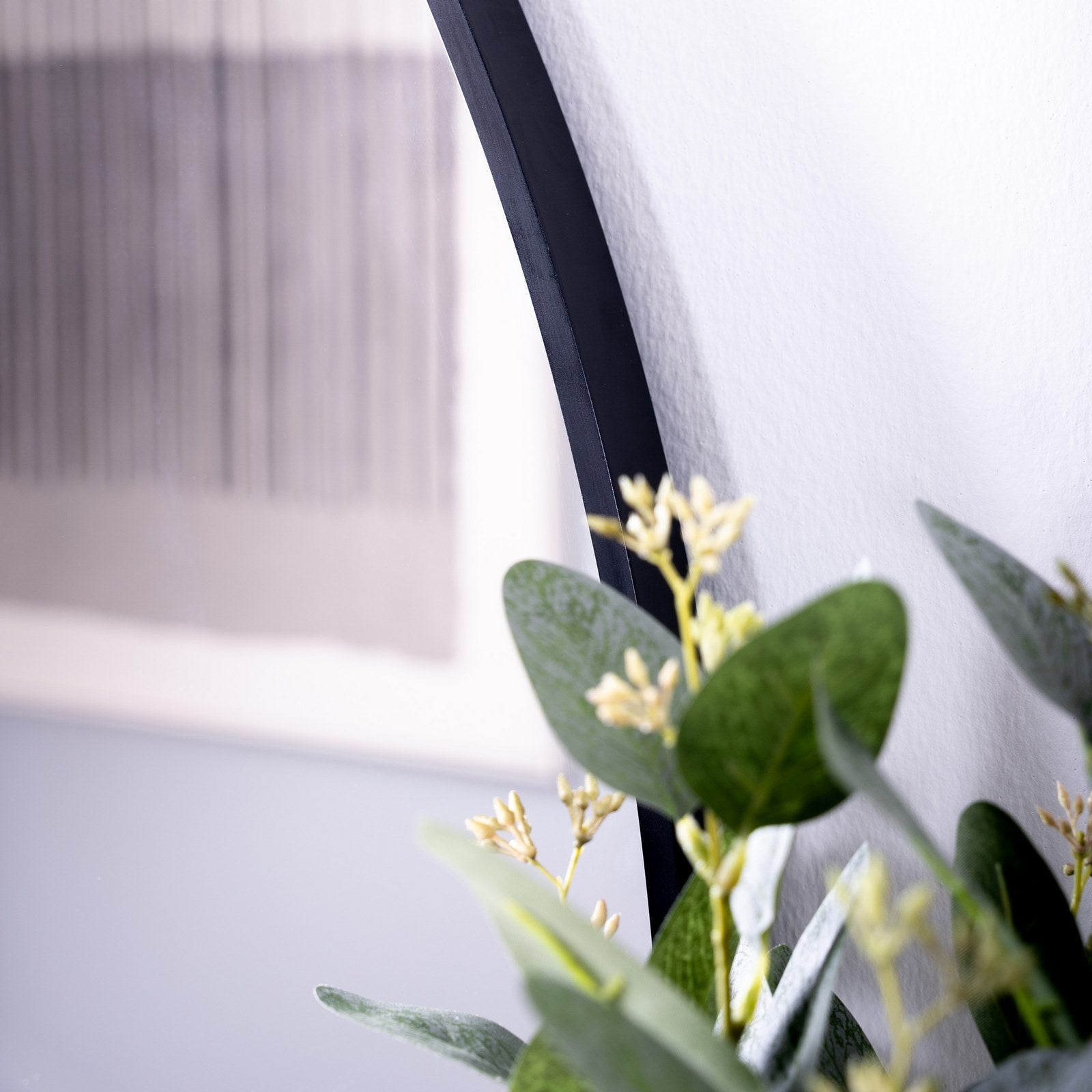 Espejo de pared redondo negro de aluminio de ø 80 cm - 3